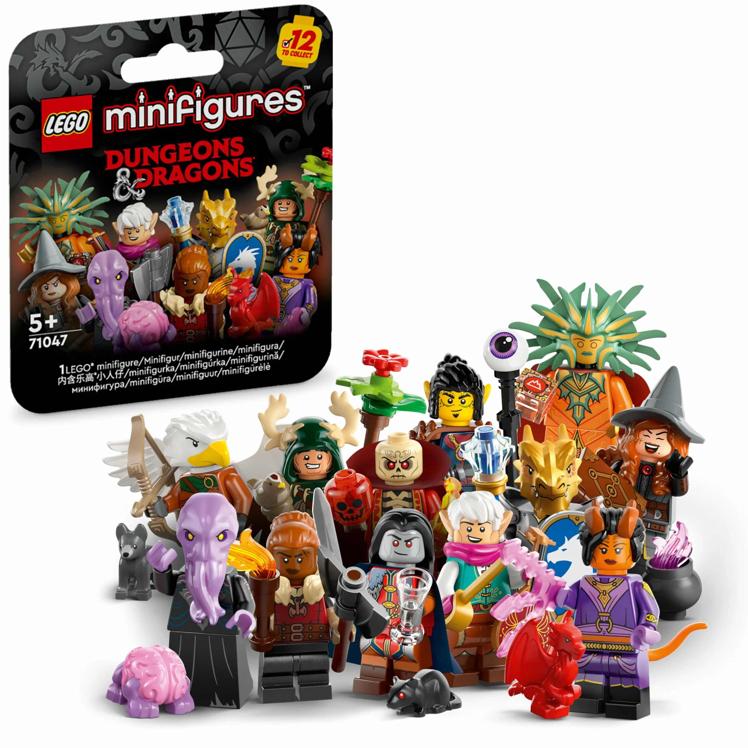 LEGO Minifigurki Dungeons & Dragons, Zestaw Kolekcjonerskich Figurek dla Dzieci, 1 z 12, Losowa Zabawka dla Dziecka, Pomysł na Prezent dla 5-latków, dla Fanów Gier DND, RPG i Fantasy, 71047