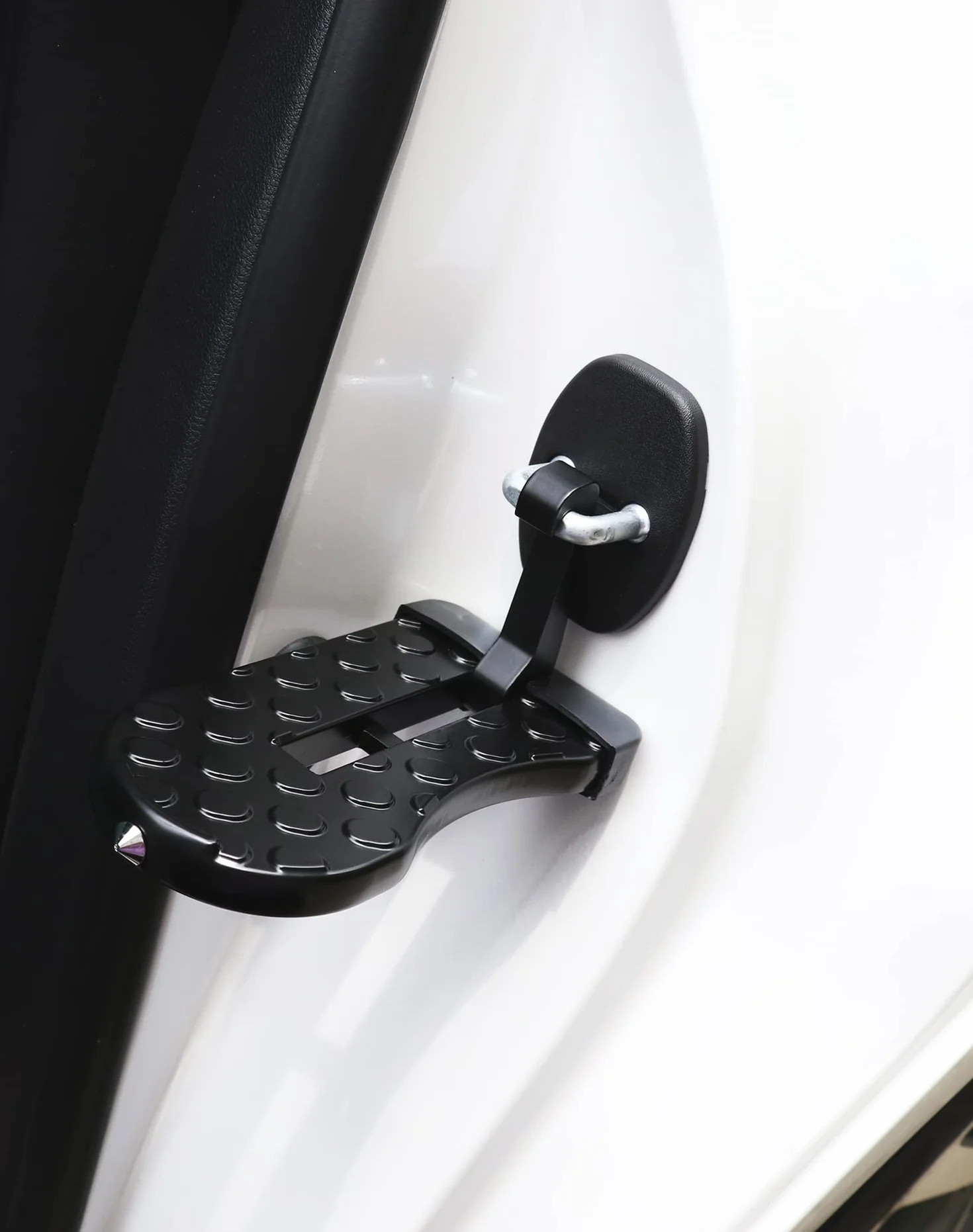 QWORK® krok drzwi samochodu składana drabina składana pedał drzwi samochodu, z młotkiem bezpieczeństwa, wielofunkcyjny dla większości SUV jeep truck mini pojazdów