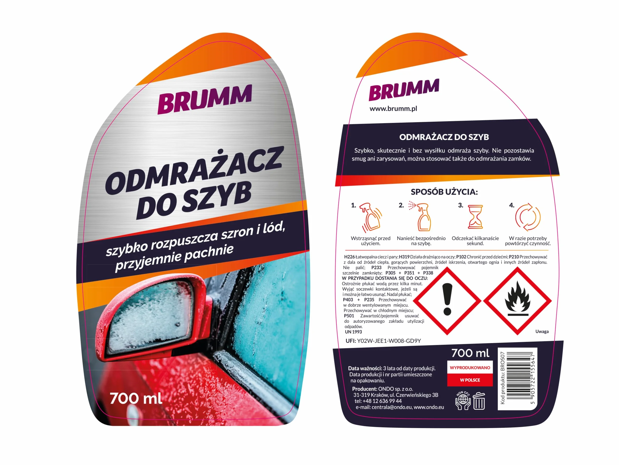 BRUMM - ODMRAŻACZ DO SZYB 700ML