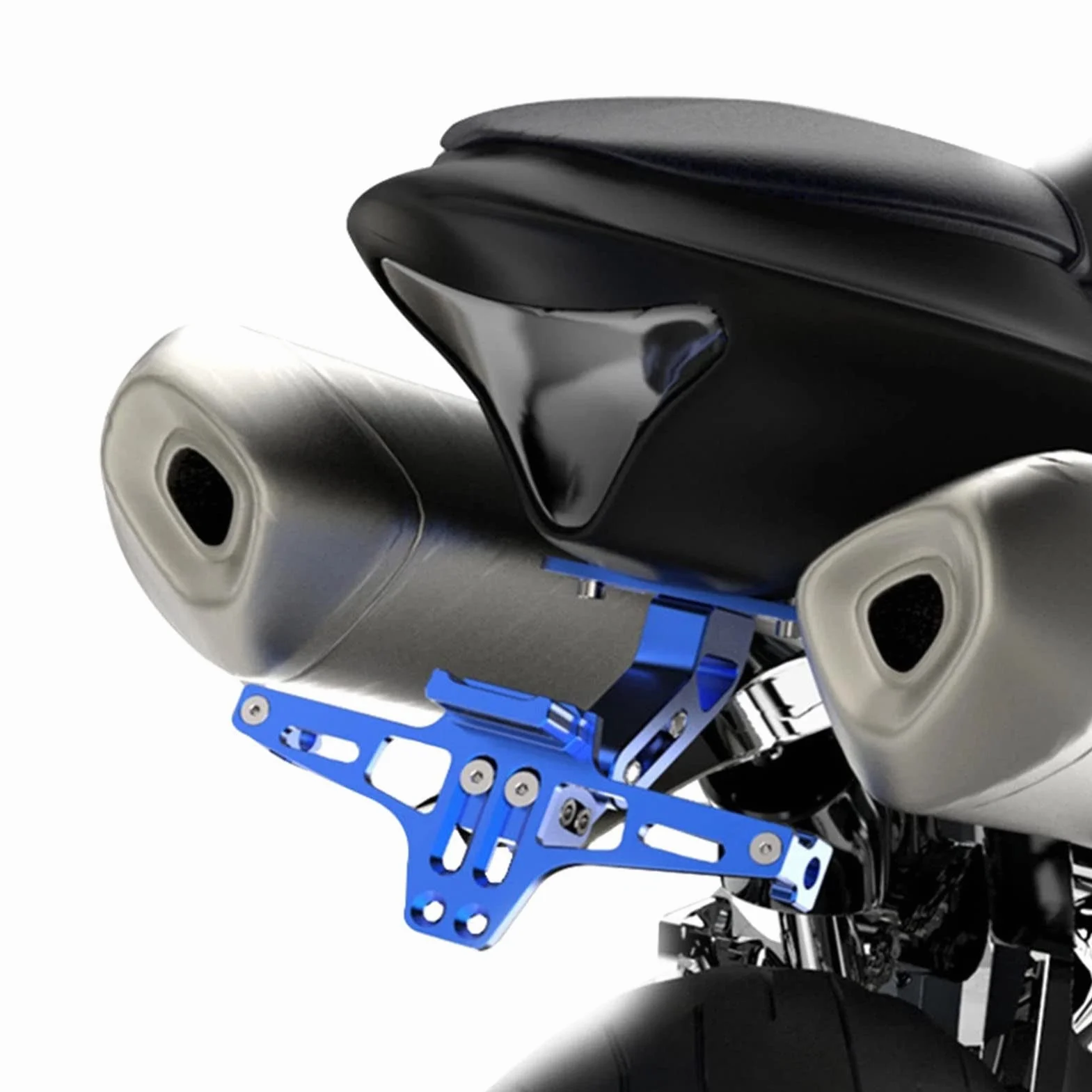 Uchwyt tablicy rejestracyjnej motocykla, stop aluminium, czarny, regulowany