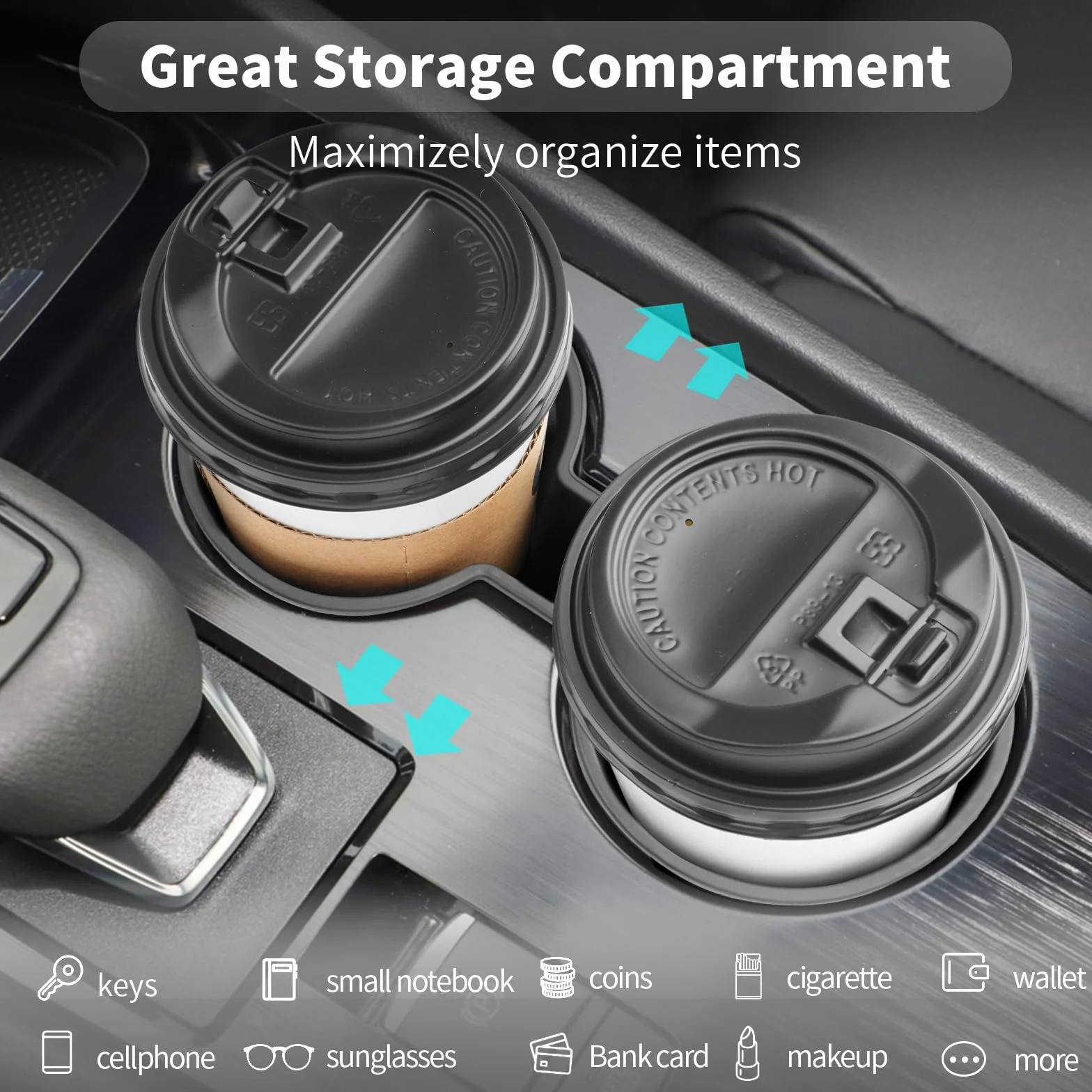 CDEFG Kompatybilny z Nissan X-Trail T33 e-Power/Hybrid 2024, 2022, 2023, 2025, do konsoli środkowej, uchwyt na napoje, uchwyt na kubek, wodę, uchwyt na butelki, X-Trail T33 2024, akcesoria TPE
