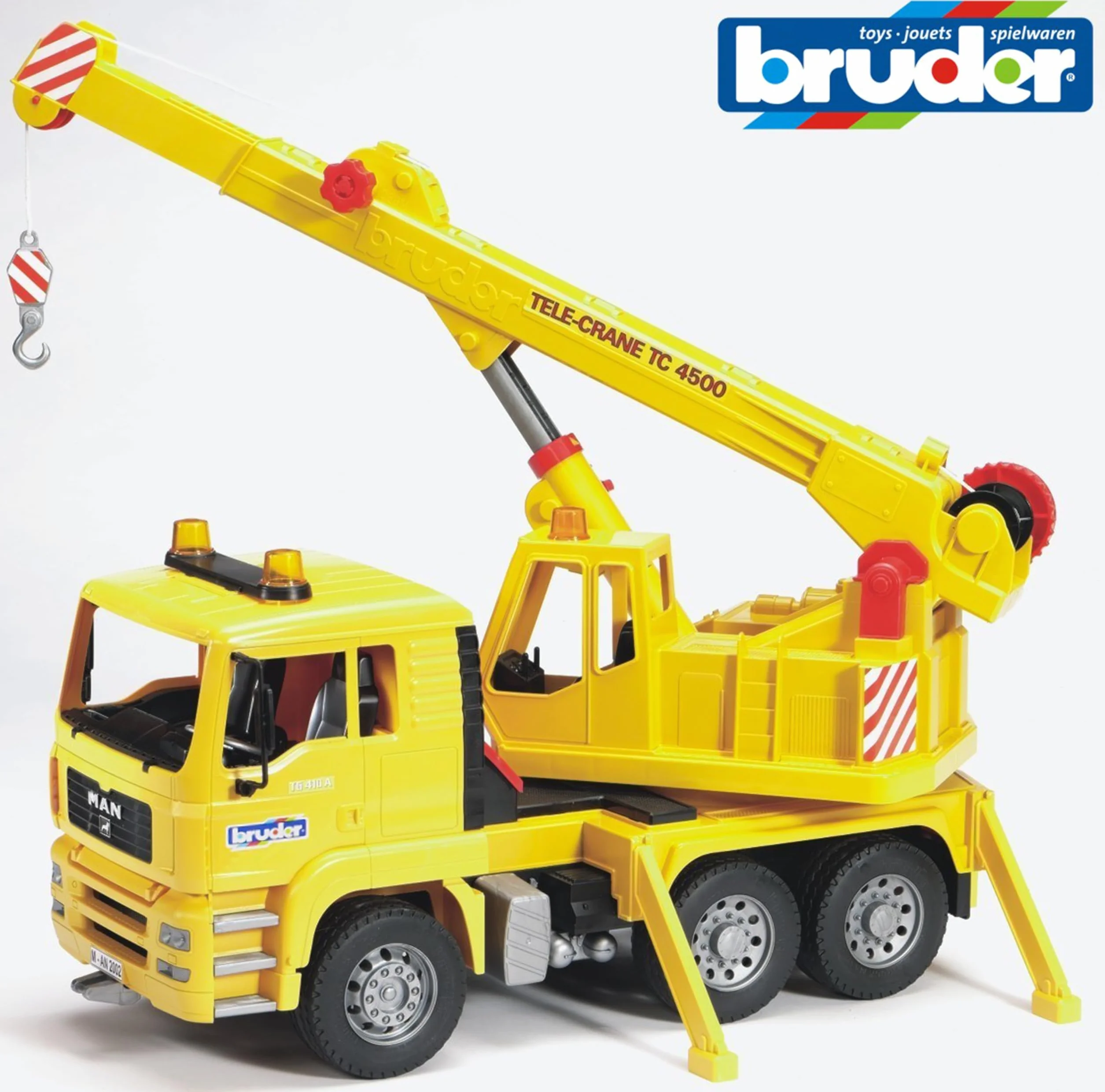 bruder 02754 - Man TGA Crane Truck - 1:16 Ciężarówka, ciężarówka, ciężarówka z dźwigiem, pojazd budowlany, plac budowy