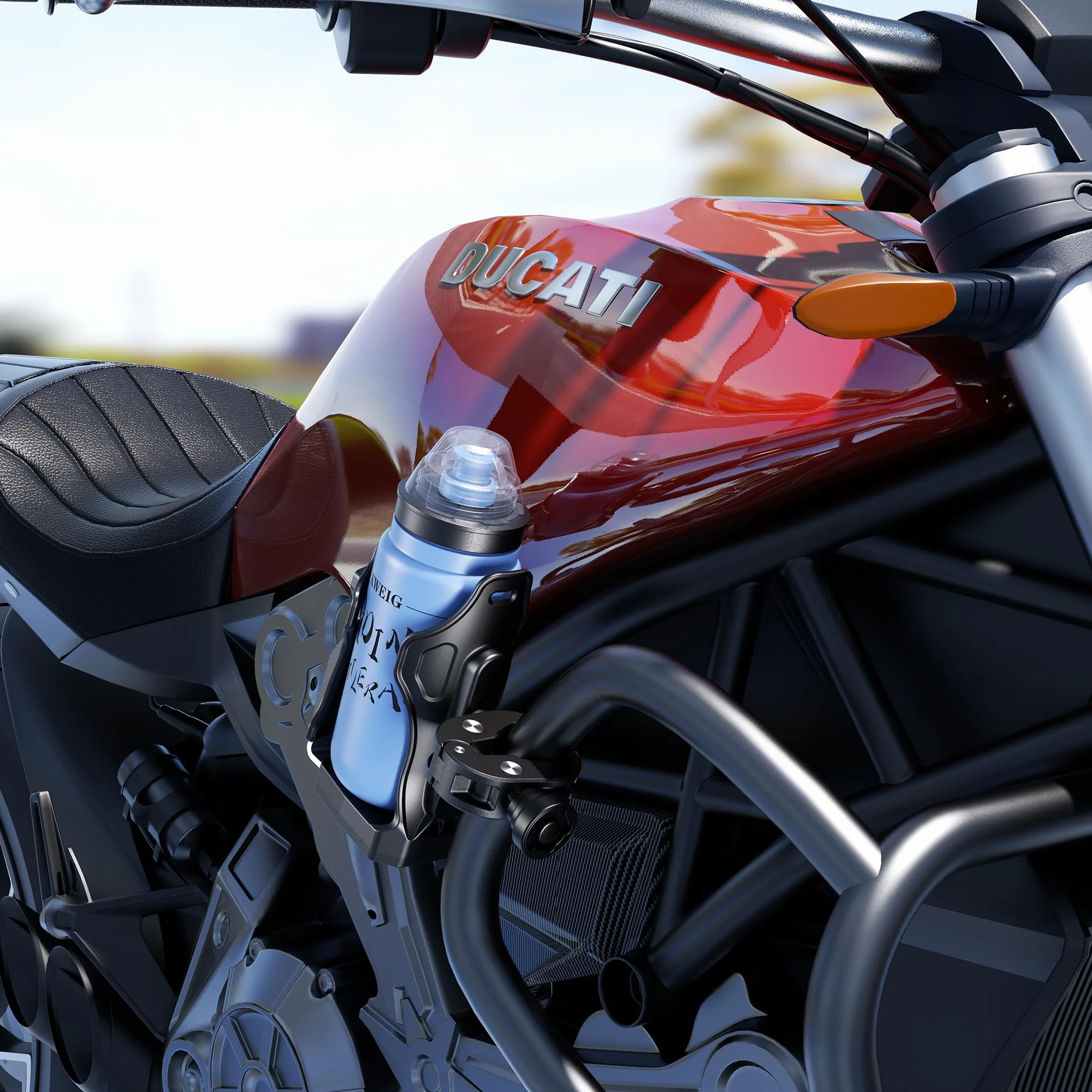 iMESTOU Antykradzieżowy uchwyt na kubek motocyklowy, uchwyt na butelkę na wodę ATV kompatybilny z 50-90 mm średnicy. Butelki na napoje, odpowiedni do wózka rowerowego i ATV...