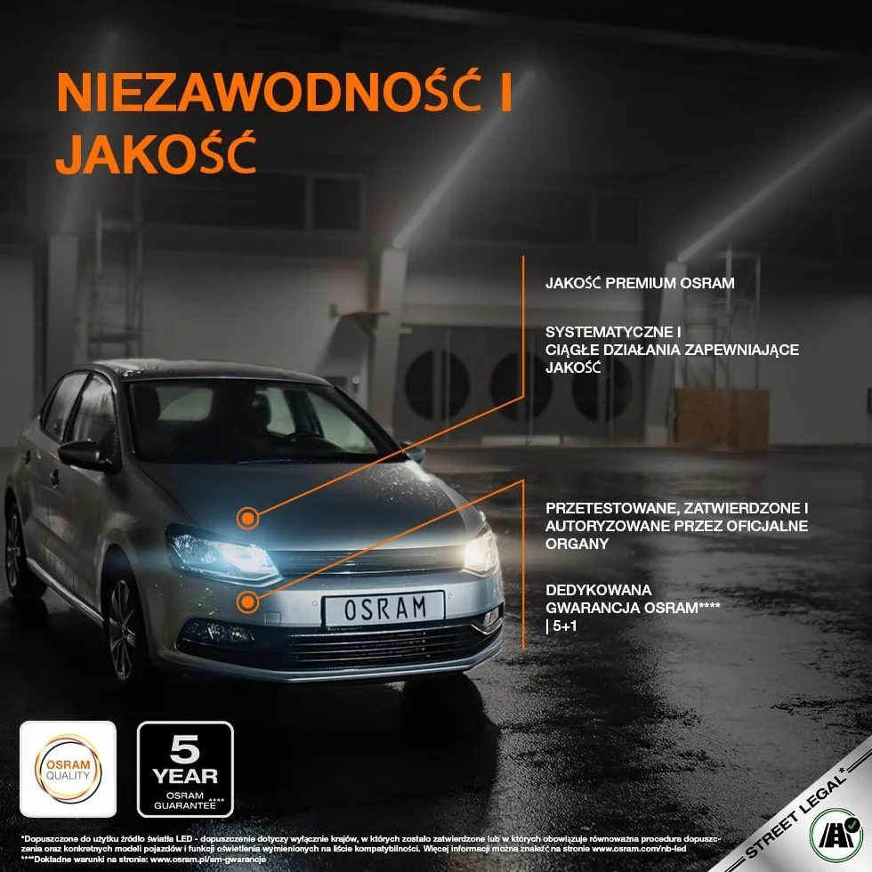 OSRAM NIGHT BREAKER LED SPEED H7 450, światła drogowe i mijania LED z homologacją drogową, do 450% większa jasność, 6000 K, szybki montaż, bez akcesoriów mechanicznych, zintegrowany LEDEC02