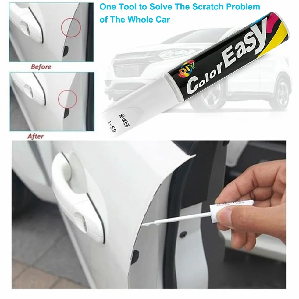 Pisak do lakieru samochodowego,Pióro do usuwania rys samochodowych, 2 sztuki, Fill Paint Automotive Car Paint Scratch Repair, farba do retuszu samochodu,kolor biały