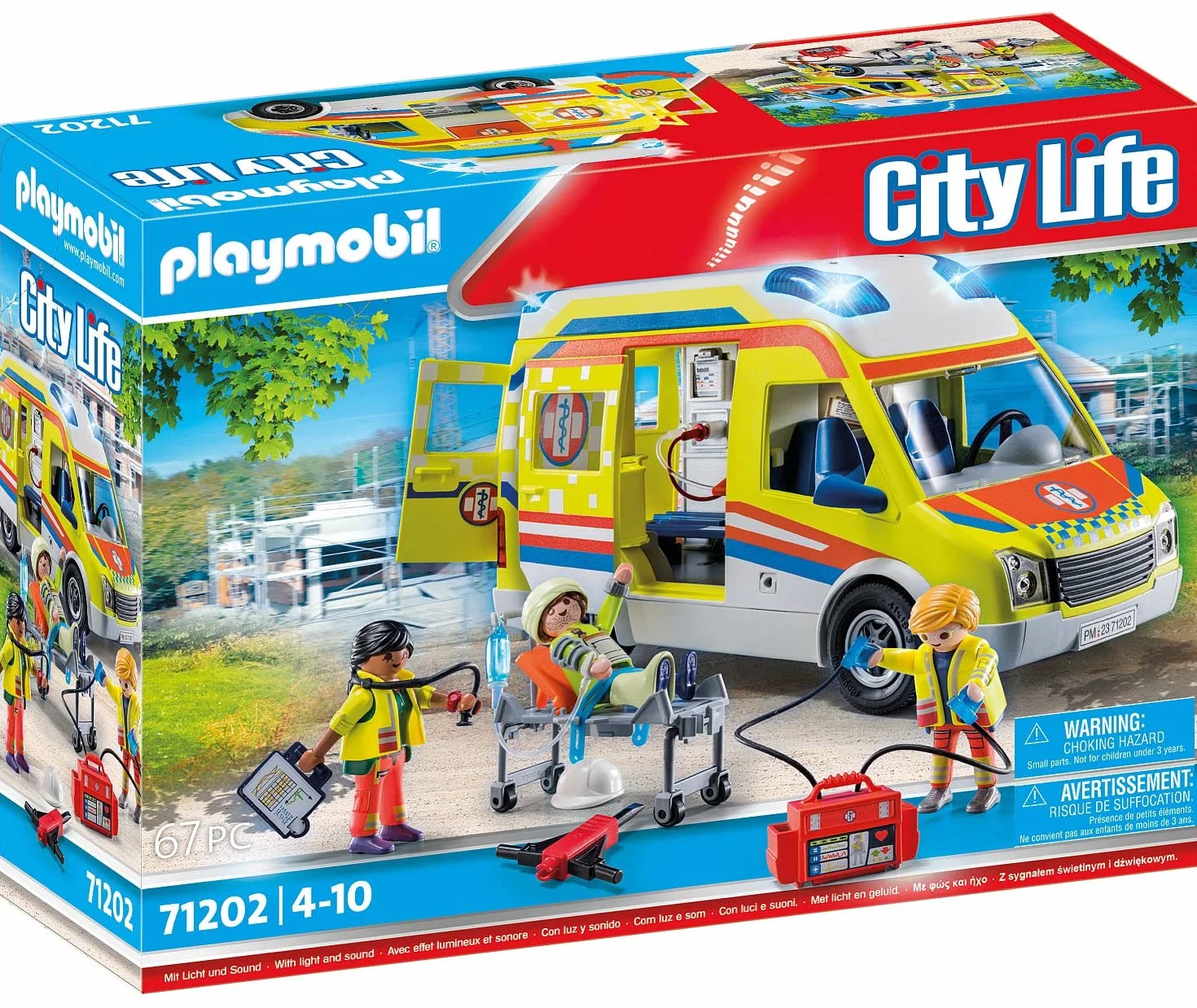 PLAYMOBIL City Life 71202 Karetka pogotowia ze światłem i dźwiękiem, od 4 lat