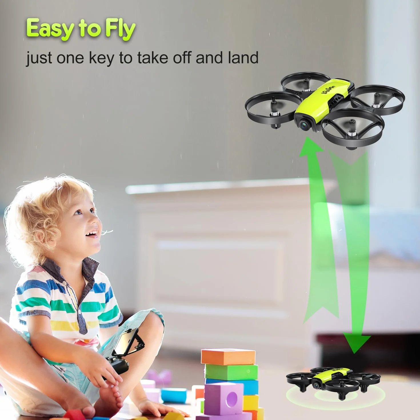Loolinn | Dron z kamerą jako prezent dla dzieci – mini dron zdalnie sterowany, czas lotu 21 minut (trzy baterie w zestawie)