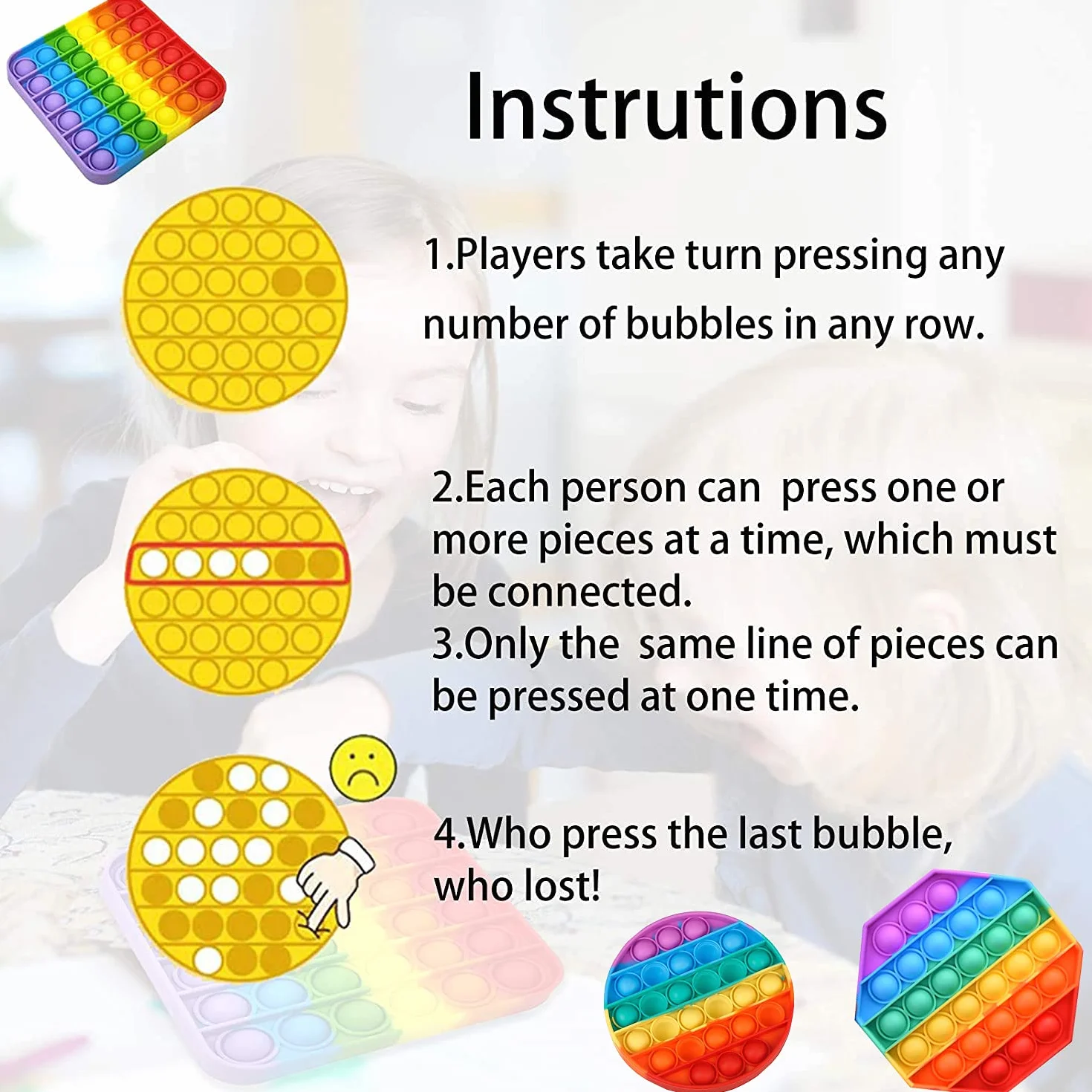 Nuyoah Push-Pop Pop Bubble sensoryczna zabawka sensoryczna Fidget Toy 3 sztuki, redukuje stres i lęk, specjalne potrzeby, łagodzenie lęku