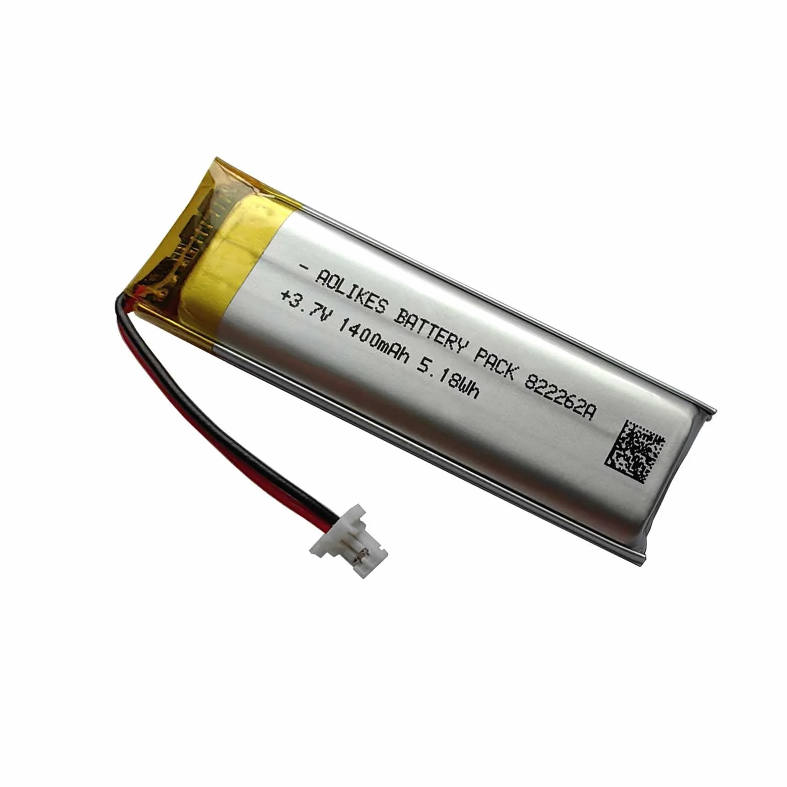 AOLIKES 3,7 V 1400 mAh 5,18 Wh akumulator Lipo do wielokrotnego ładowania zamiennik akumulatora Sena 50R, 50R-01 motocyklowego zestawu słuchawkowego Bluetooth, 2-przewodowy zestaw akumulatorów