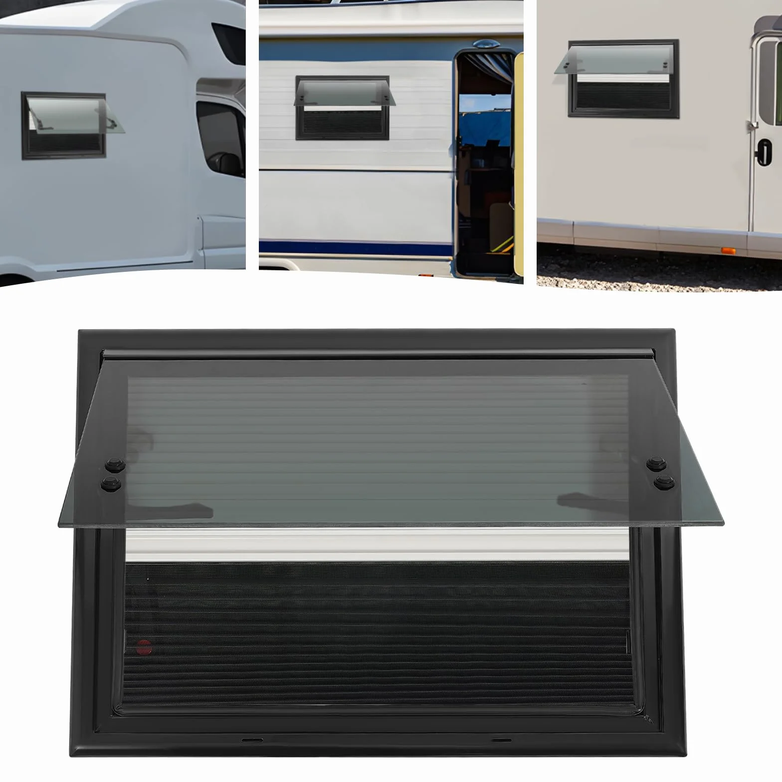 Okno wysuwane dla kampera 500x350mm RV z zaciemnieniem boczne zewnętrzne push składane