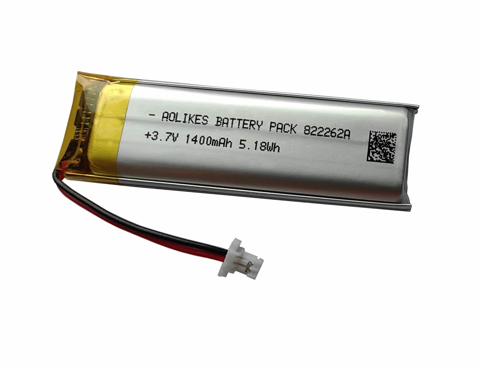 AOLIKES 3,7 V 1400 mAh 5,18 Wh akumulator Lipo do wielokrotnego ładowania zamiennik akumulatora Sena 50R, 50R-01 motocyklowego zestawu słuchawkowego Bluetooth, 2-przewodowy zestaw akumulatorów