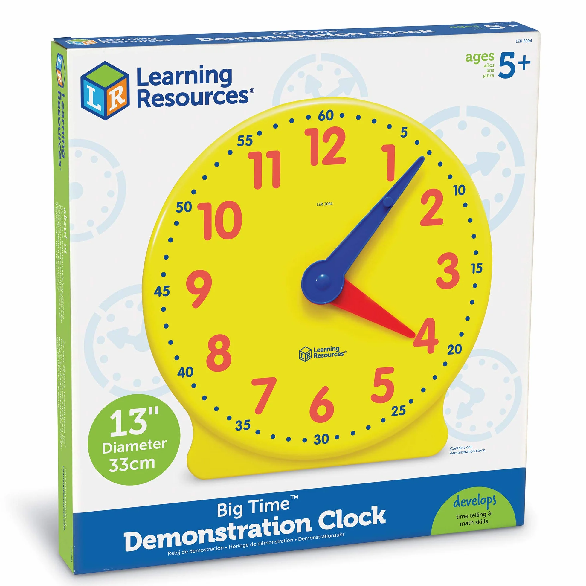 Learning Resources Big Time 12 godzin Demonstracja Uczenie sie Zegar, 33 cm Srednica