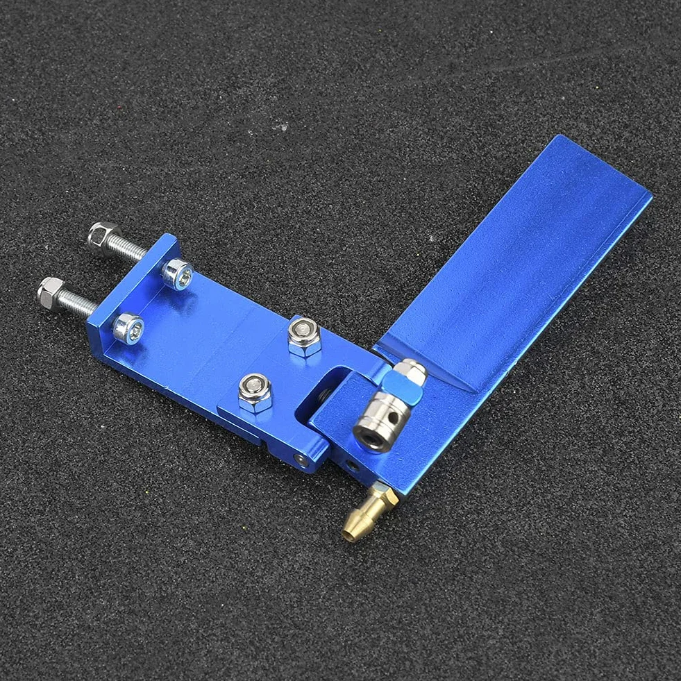 Aluminiowy ster steru, akcesoria do łodzi RC, łódź elektryczna o wysokiej wytrzymałości na metanol do łodzi wyścigowej RC Model łodzi morskiej Sterowanie i chłodzenie silnika wodą(blue, 95mm)