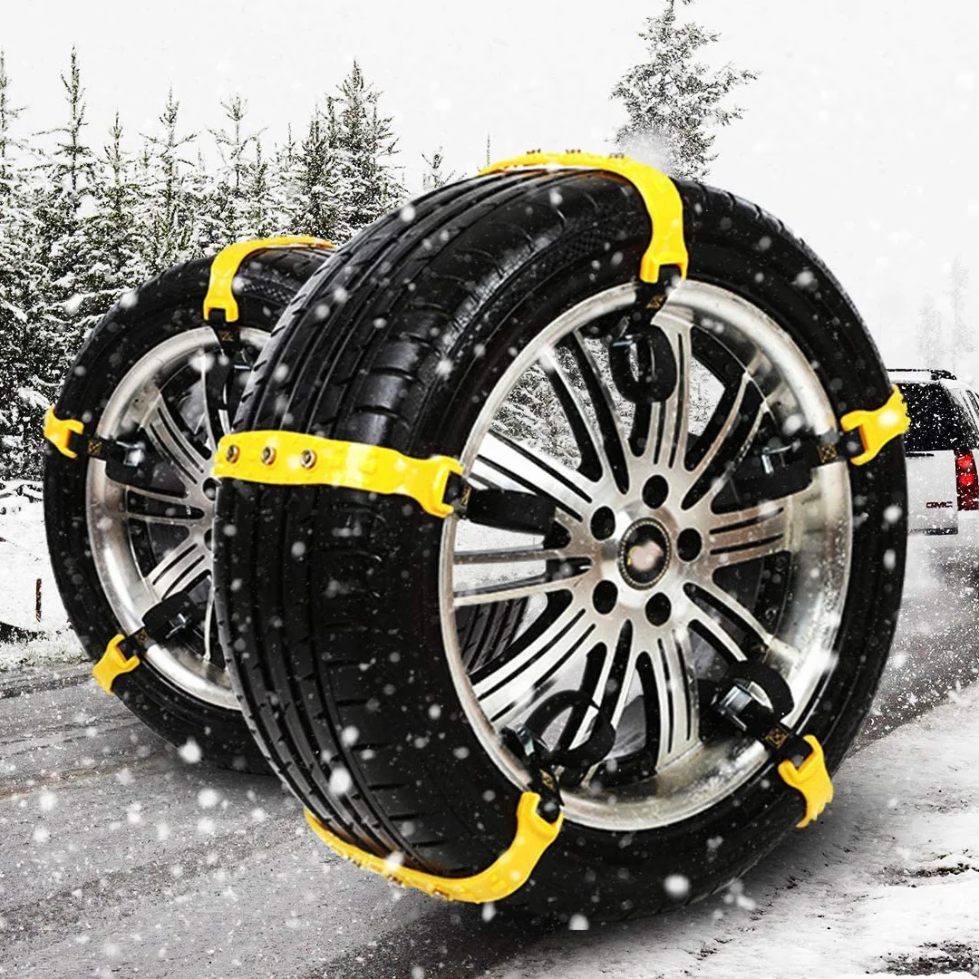 Queta Łańcuchy śniegowe do opon 5 szt. - uniwersalne dopasowanie 185 mm-295 mm - łańcuchy śniegowe z antypoślizgowym
