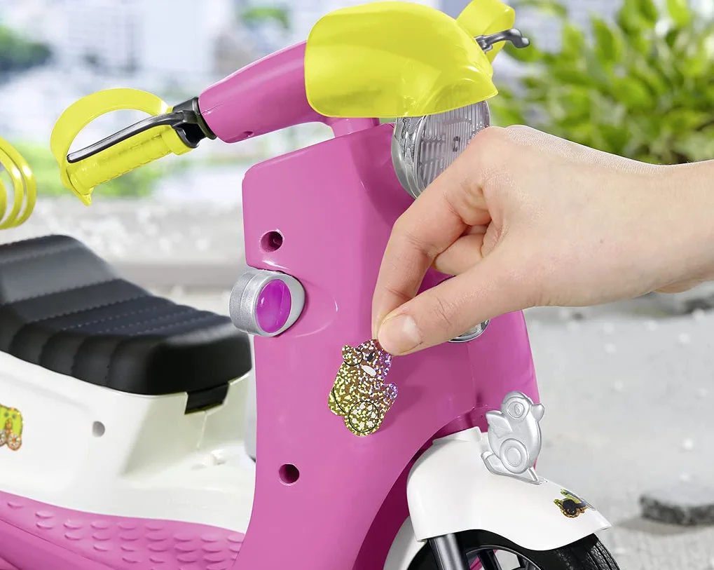 BABY born City RC Glam-Scooter, zdalnie sterowana hulajnoga dla lalek z funkcją oświetlenia, 830192 Zapf Creation