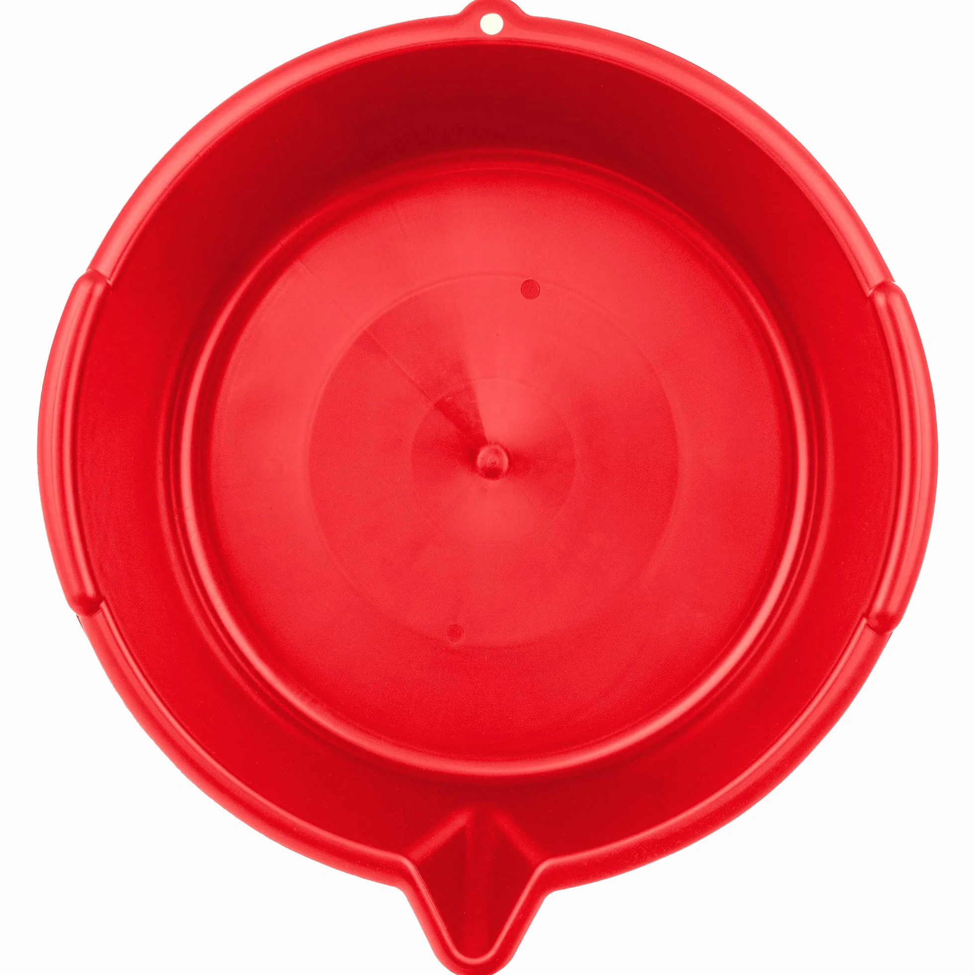 KADAX Brytfanna na olej ze zlewakiem 8L, wanna do spuszczania oleju śr. 39 cm, wielofunkcyjna wanna z tworzywa sztucznego, wanna do czyszczenia do zmiany oleju z uchwytami (czerwona)