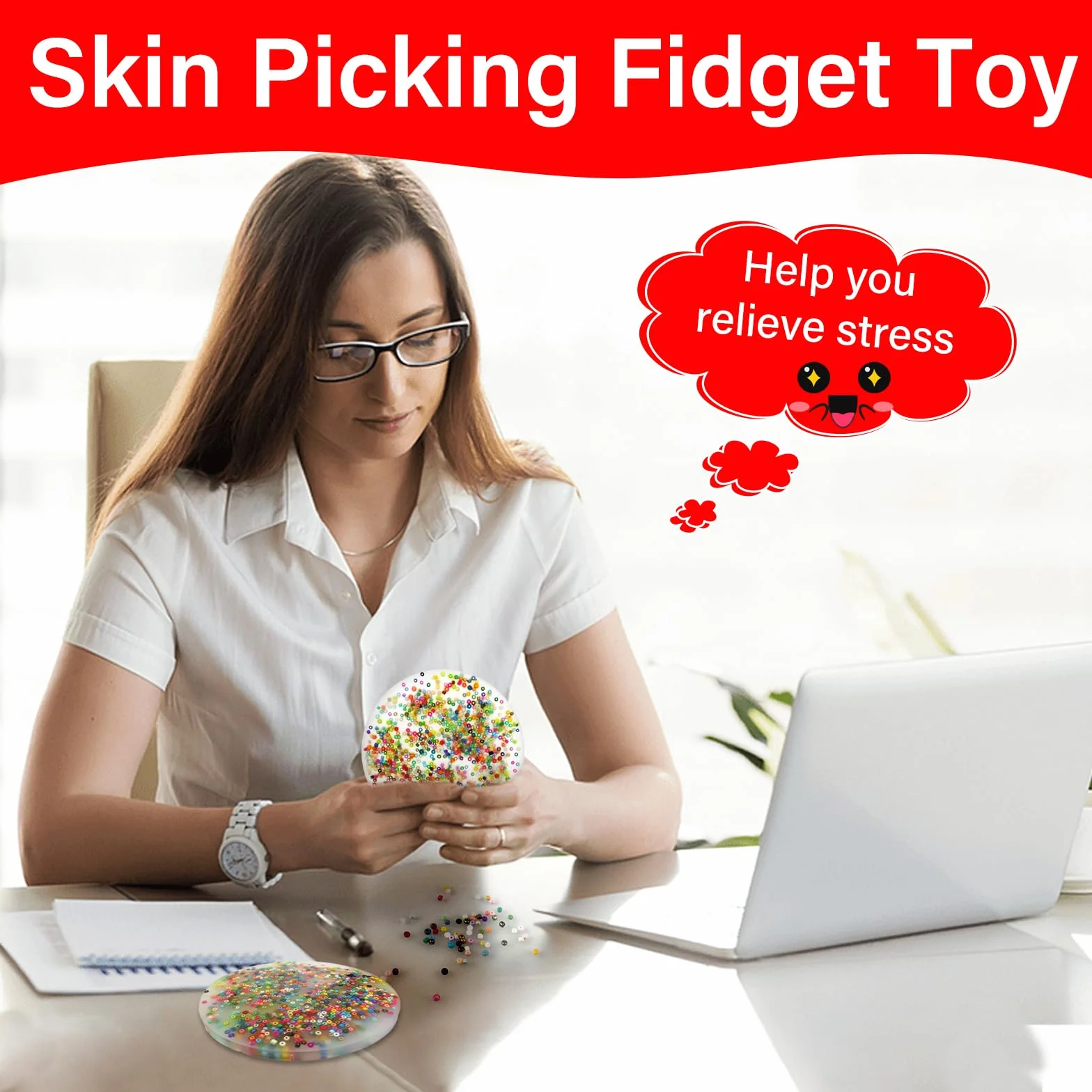 Zbieranie skóry Fidge,narzędzia sensoryczne,Zabawka antystresowa,ADHD OCD Fidget Toys dla dorosłych,aby zatrzymać podnoszenie się ze skóry przed stresem do domu/pracy