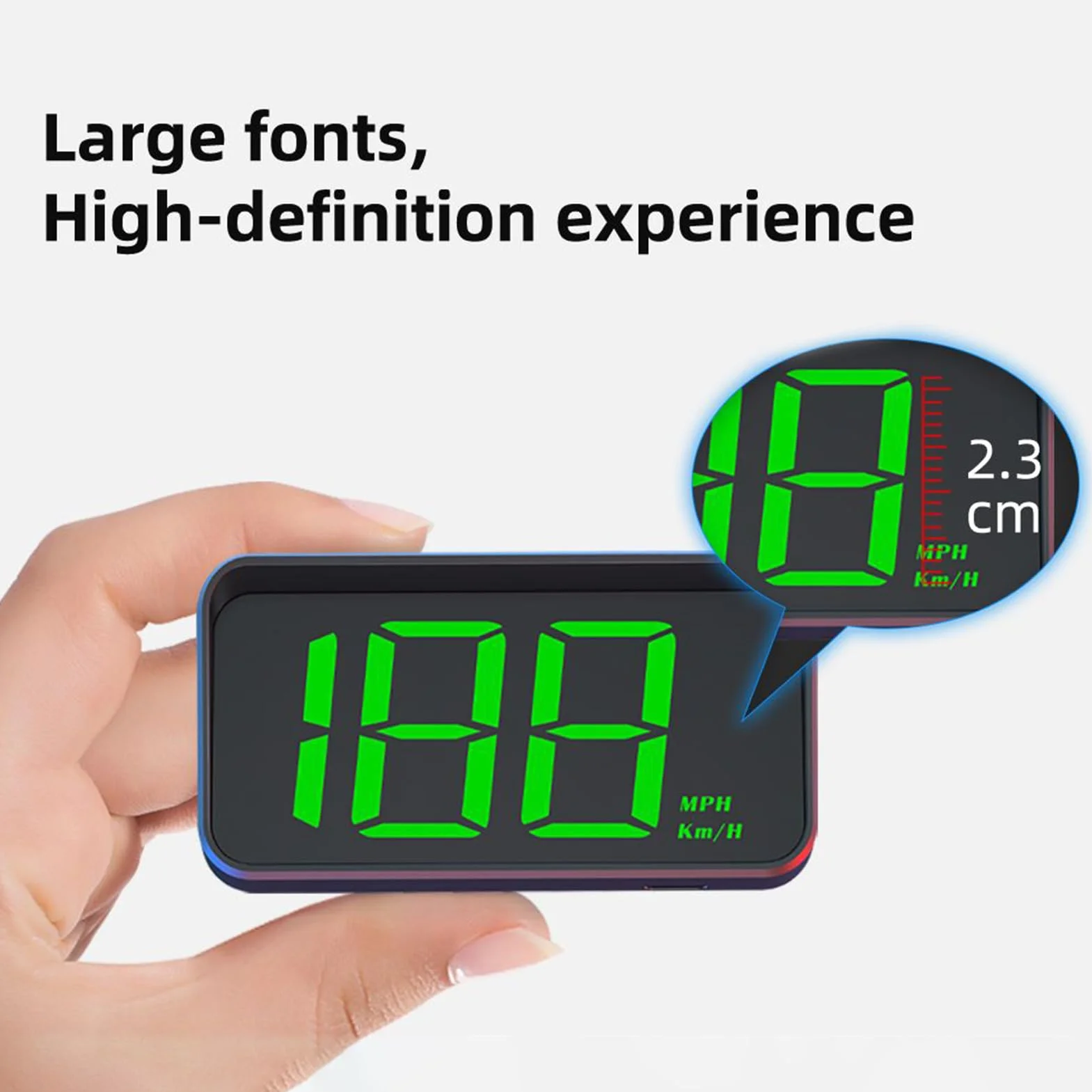 Car Heads Up Display HUD Windshield Monitor 3.54x1.77in Speedometer Dashboard
