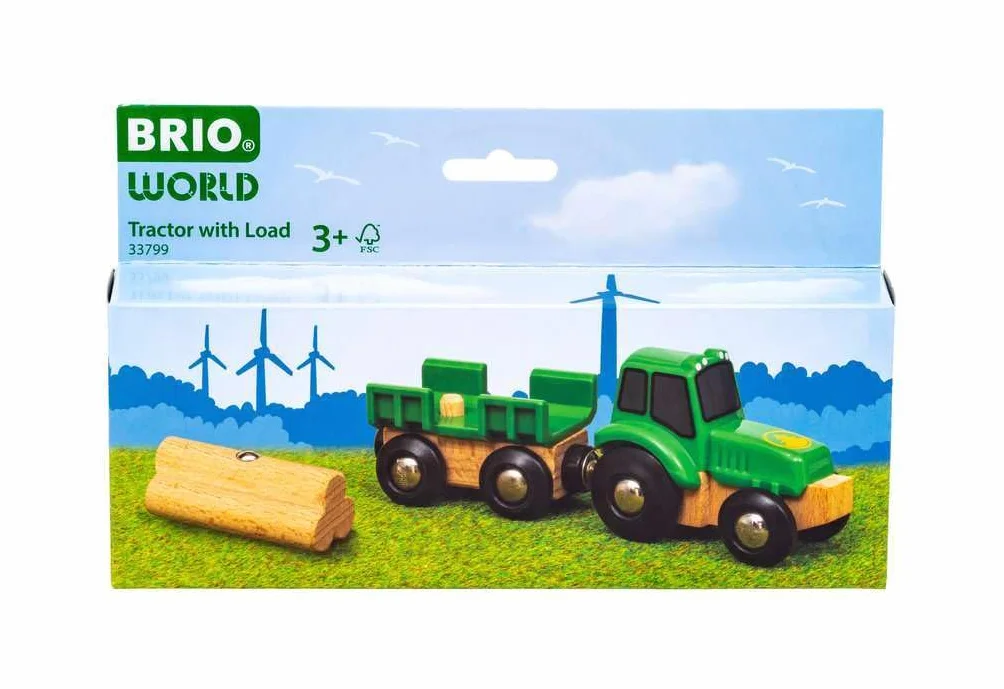 BRIO World - Traktor mit Holz-Anhänger