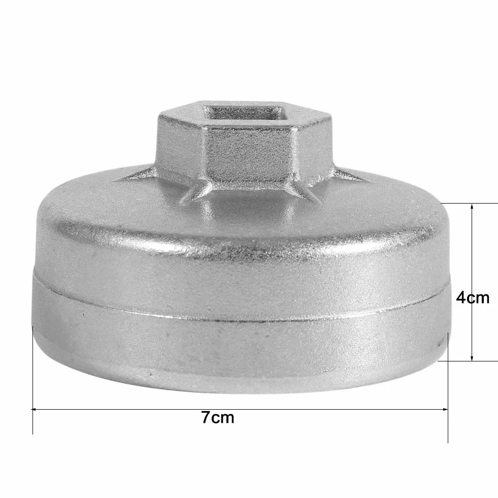 Nasadka klucza do filtra oleju - 65 mm 14 rowków aluminiowa nasadka filtr oleju klucz wkład samochodowy narzędzie do usuwania gniazda
