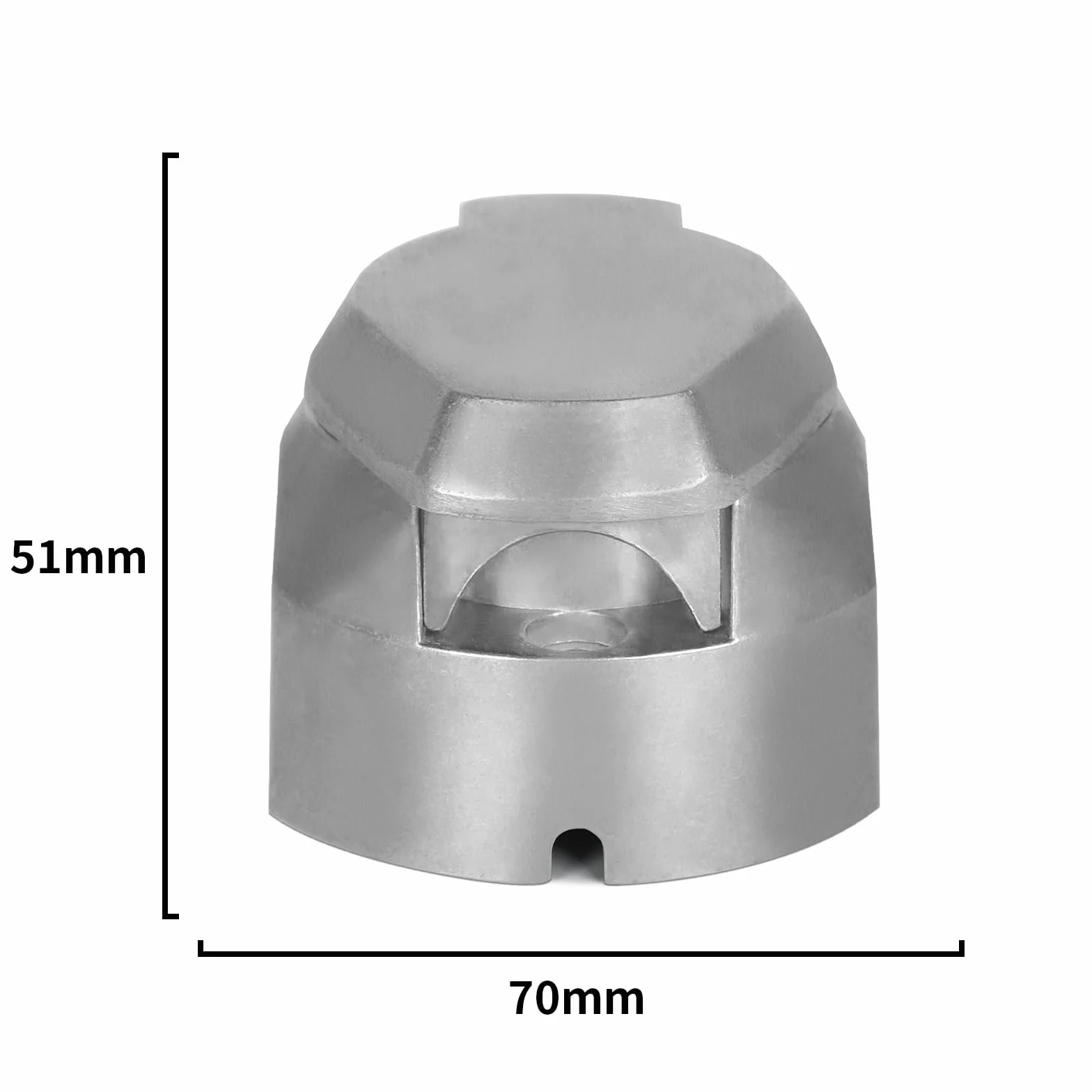 13-biegunowy adapter gniazda do przyczepy, 13 pinów ze stopu aluminium, nadaje się do haków holowniczych, łodzi, przyczep kempingowych, 13-biegunowa wtyczka do przyczepy, srebro, 3007