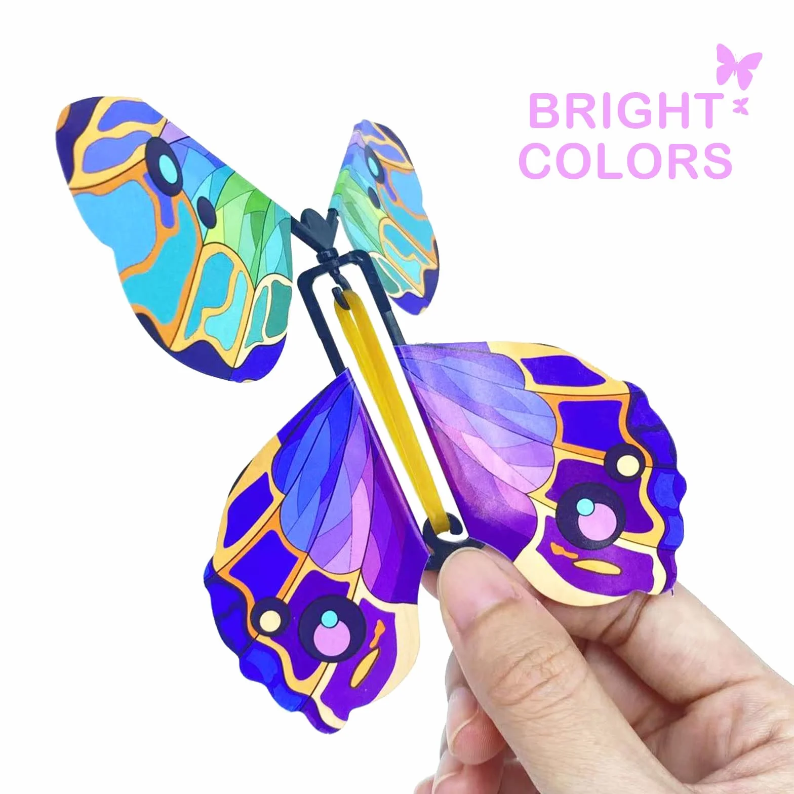 TSHAOUN 16 sztuk magicznych zabawek w kształcie motyla, Magic Flying Card Wind up Butterfly Toy, latający motyl kartka niespodzianka, prezent na urodziny, wesele (kolor losowy)