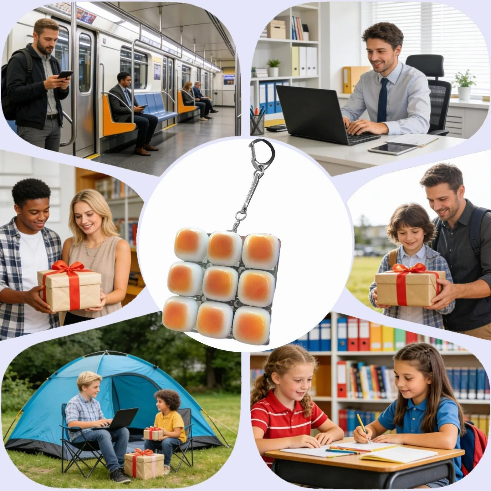 Keyboard Fidget, Fidget Keyboard, Bread Keyboards Fidgets, Anti-Stress Toy, Stress Relief Keychain, Portable Fun Play Bread Keyboards For Kids Teens Adults Programmers
