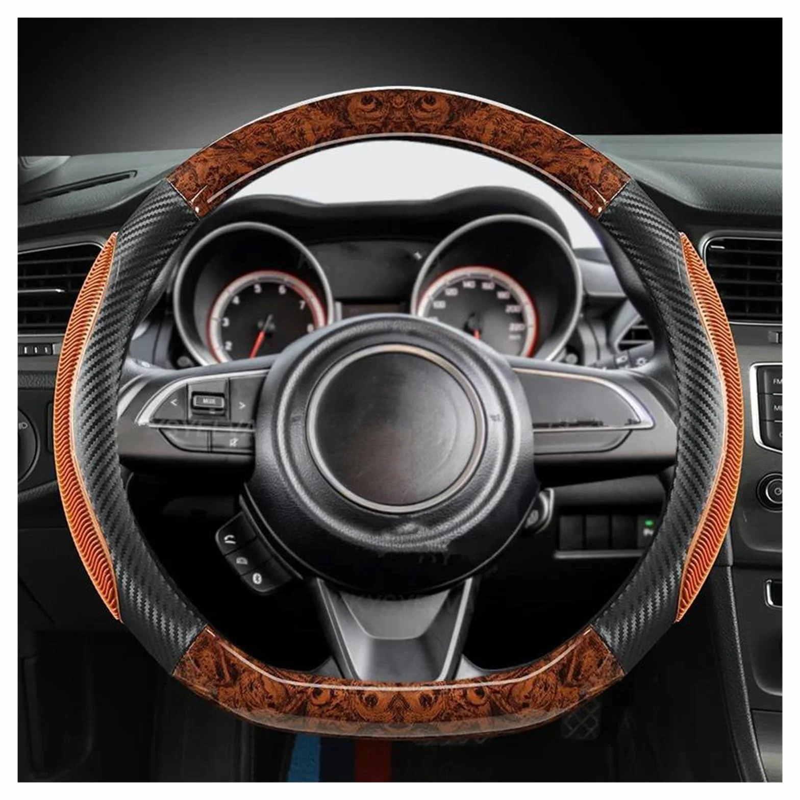 Pokrowiec na kierownicę samochodu, 38 cm, w kształcie litery D, do Suzuki, Swift, Dzire 2017, 2018, 2019, 2020, 2021, 2022, kawowy, kawowy