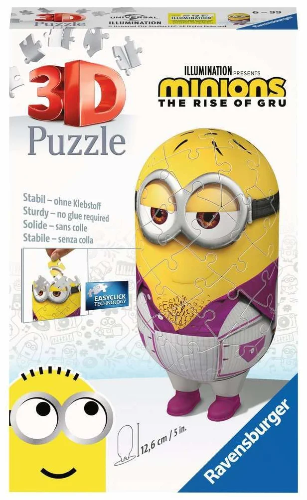 Ravensburger 3D Puzzle 11229 - Minion Disco - Minion-Figur zum Puzzeln in 3D - Sammelobjekt für Minion Fans ab 6 Jahren: Erlebe Puzzeln in der 3. Dimension
