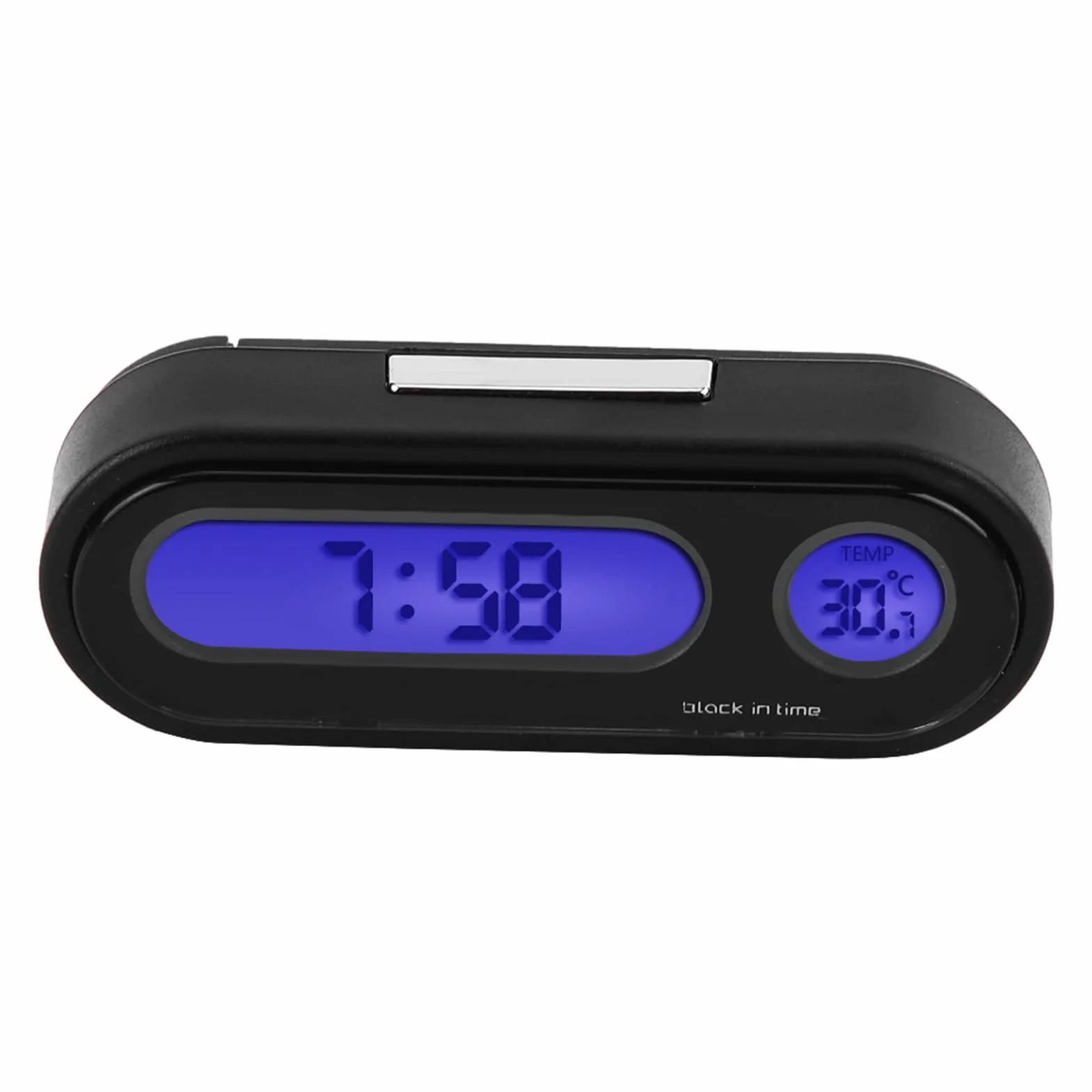 Samochodowy mini elektroniczny zegar cyfrowy termometr woltomierz 2 w 1