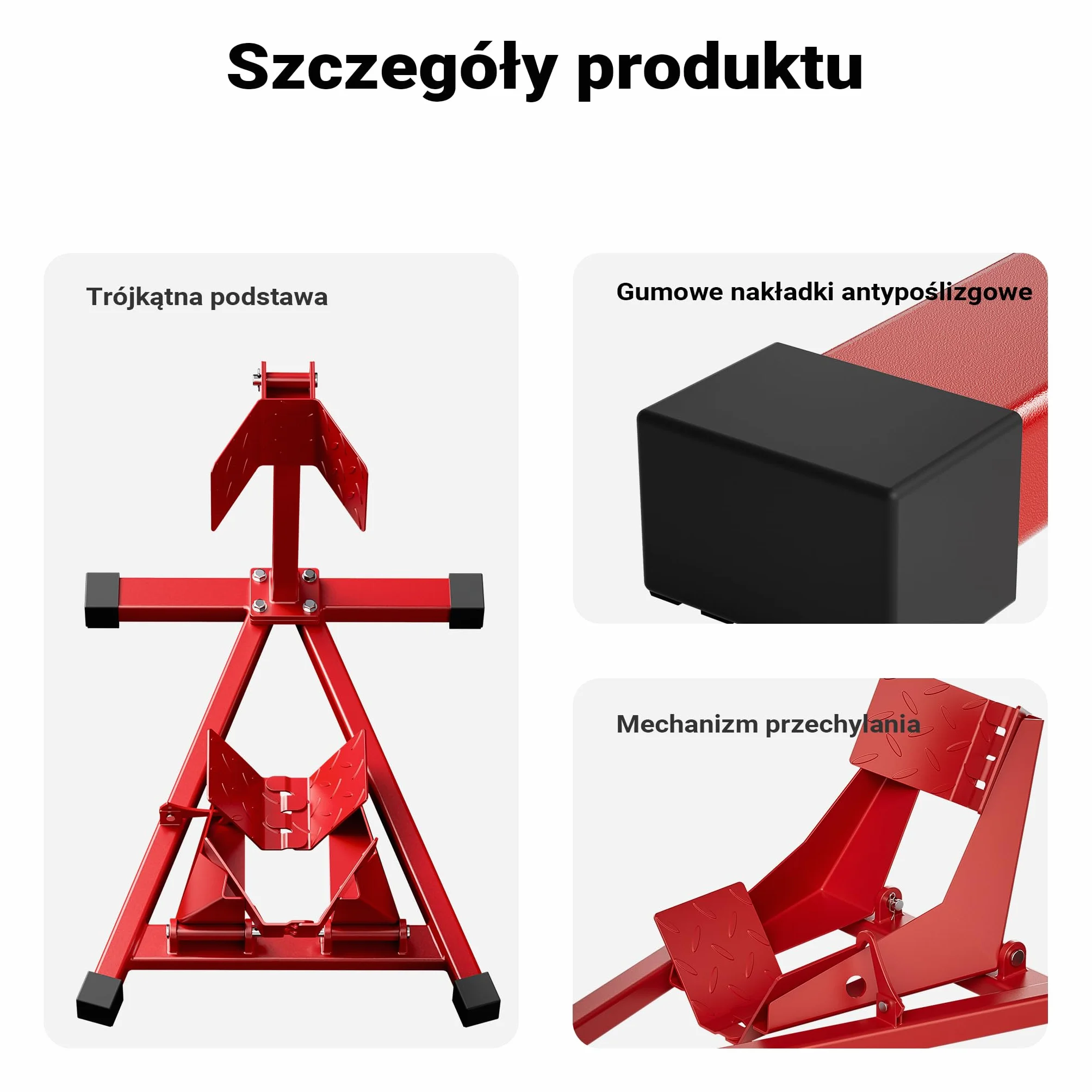 Wiltec Stojak na motocykl o wymiarach 670 x 480 mm do przedniego koła 17-21" o szerokości 60-160 mm, stojak do serwisu koła motocyklu