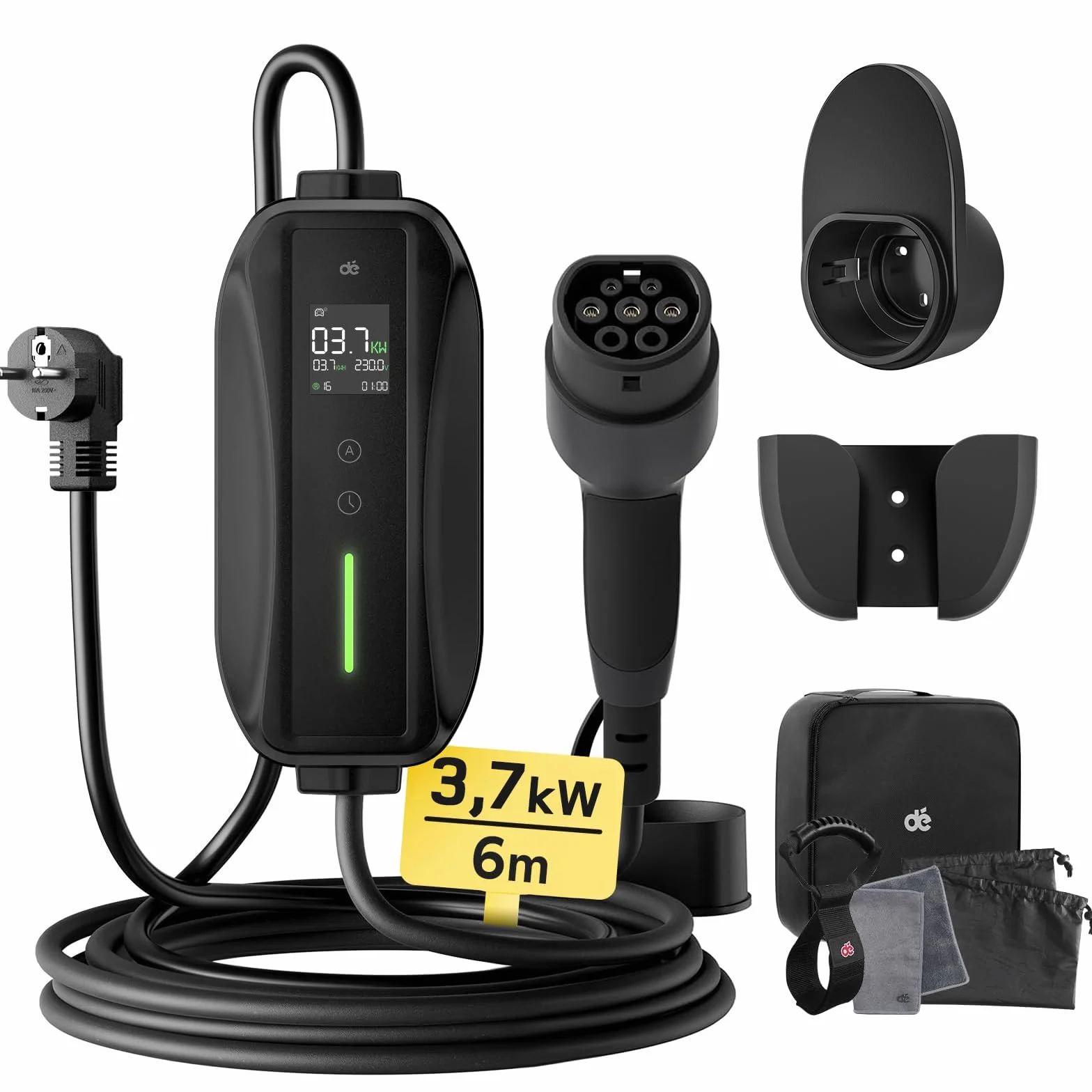 Schuko Kabel ładujący typu 2 3,68kW 1-fazowy 6m 6-16A ładowarka EV