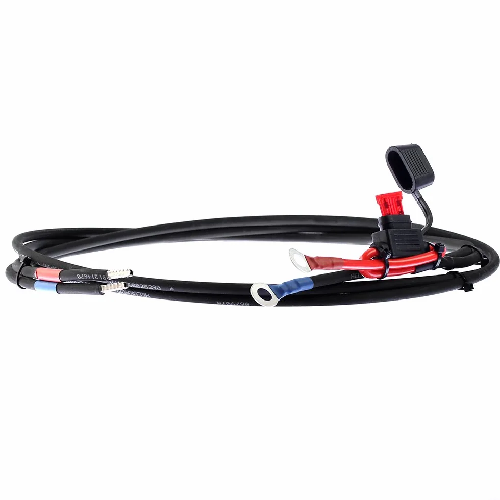 Offgridtec® 1,5 m 4 mm² kabel do akumulatora z bezpiecznikiem 10 A pierścień M8