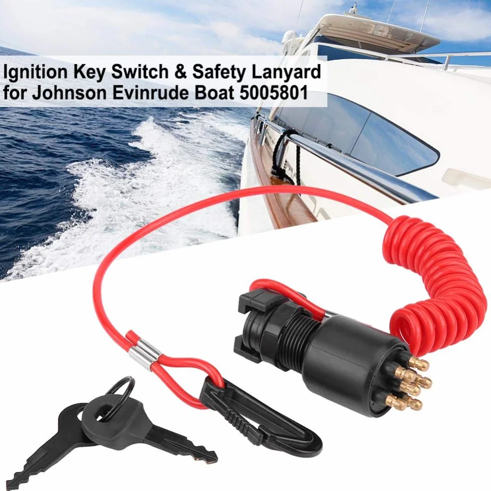 Stacyjka zapłonowa ze smyczą bezpieczeństwa dla Evinrude Boat OE 5005801