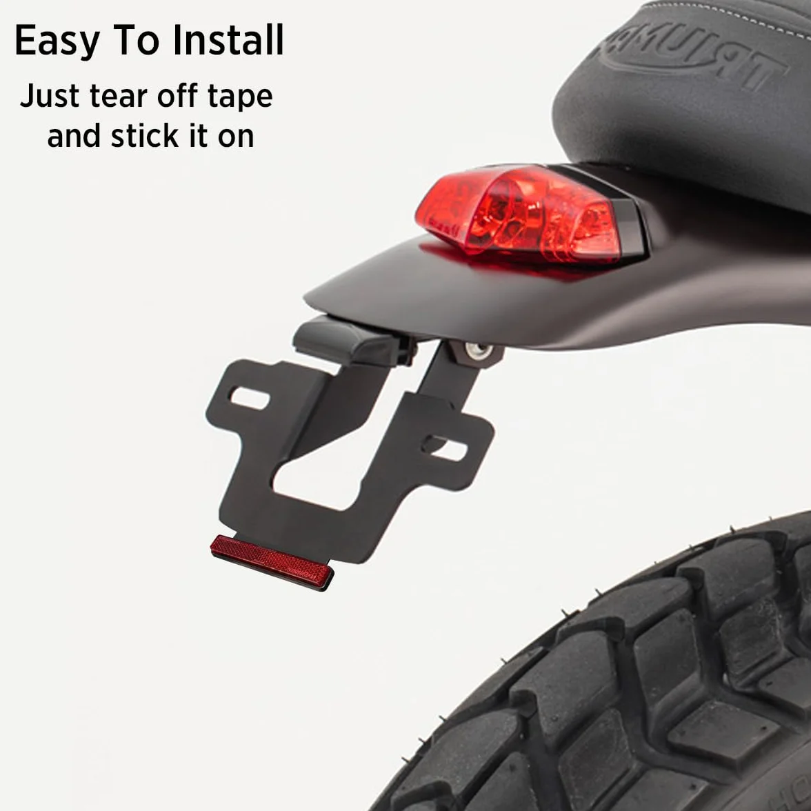 evermotor Tylny reflektor motocyklowy, certyfikat E4, reflektor motocyklowy, czerwone kocie oko, z aluminiową płytką, samoprzylepne, 2 sztuki