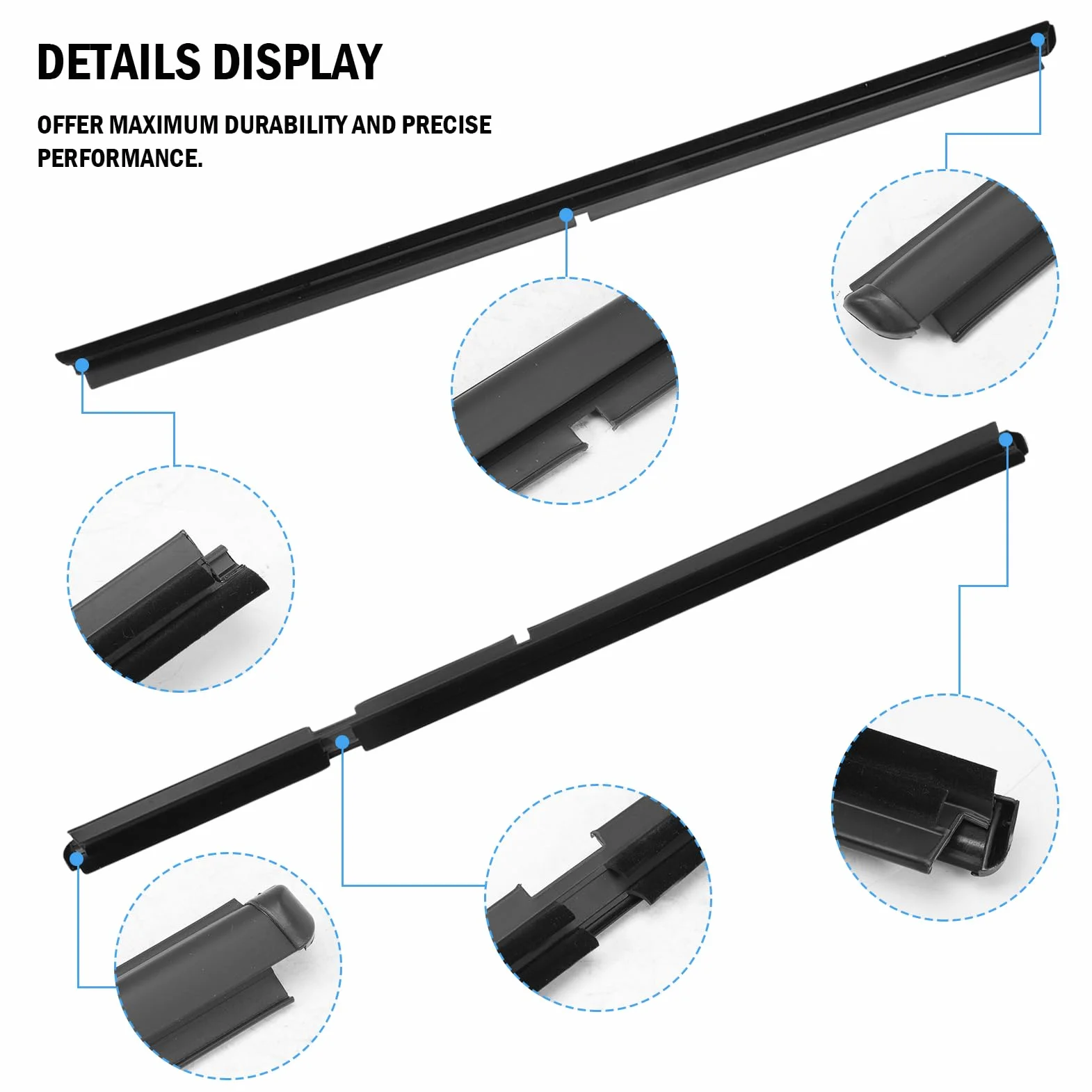 4 sztuki przednich tylnych listew okiennych 55135890AF, 55135891AF, 55135878AF, 55135879AF Window Sweep uszczelki okienne do Grand Cherokee II WJ WG 1998-2005, 4 sztuki