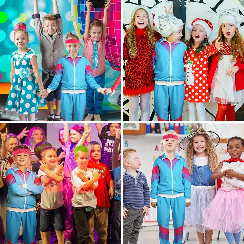 Kostium dla dzieci, kostium klubu nocnego, kostium w stylu lat 80. i 90., w stylu klubu nocnego, kostiumy z lat 80-tych 90., na karnawał, Halloween, cosplay