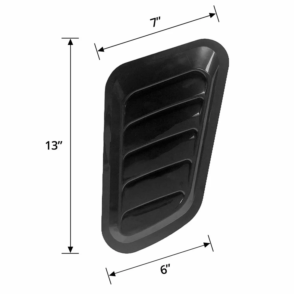 QWORK® łopata wlotu powietrza, dekoracyjna łopata wlotu powietrza do samochodu Turbo maska ​​odpowietrzająca osłona odpowietrznika, wlot powietrza do samochodu, czarny, 2 sztuki