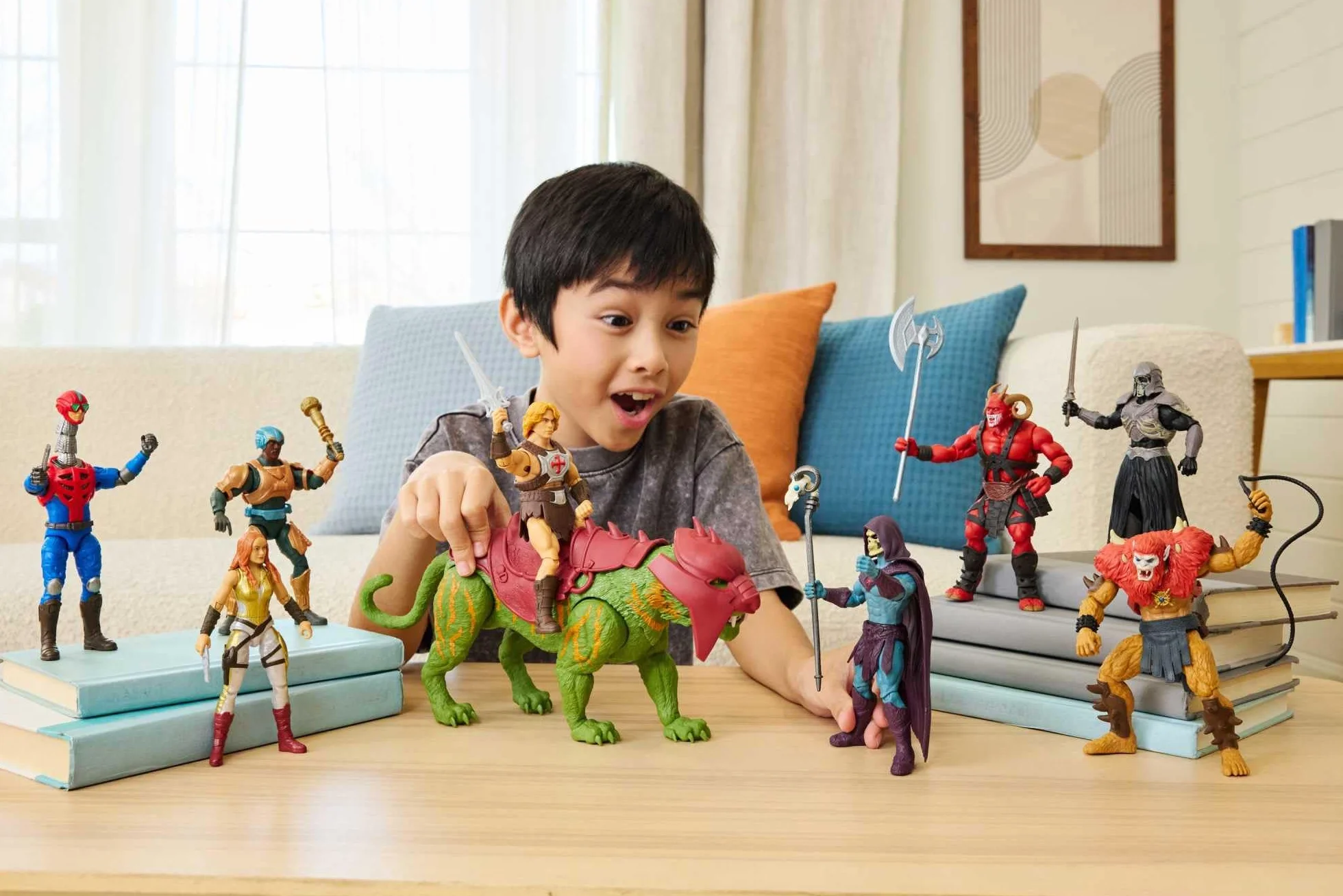Masters of the Universe Władcy Wszechświata Film 2026 Szkieletor Figurka (ok. 14 cm w skali), złoczyńca, filmowy wygląd, 14 punktów ruchu i kostur z baranią czaszką, zabawka dla dzieci 6+, JKH92