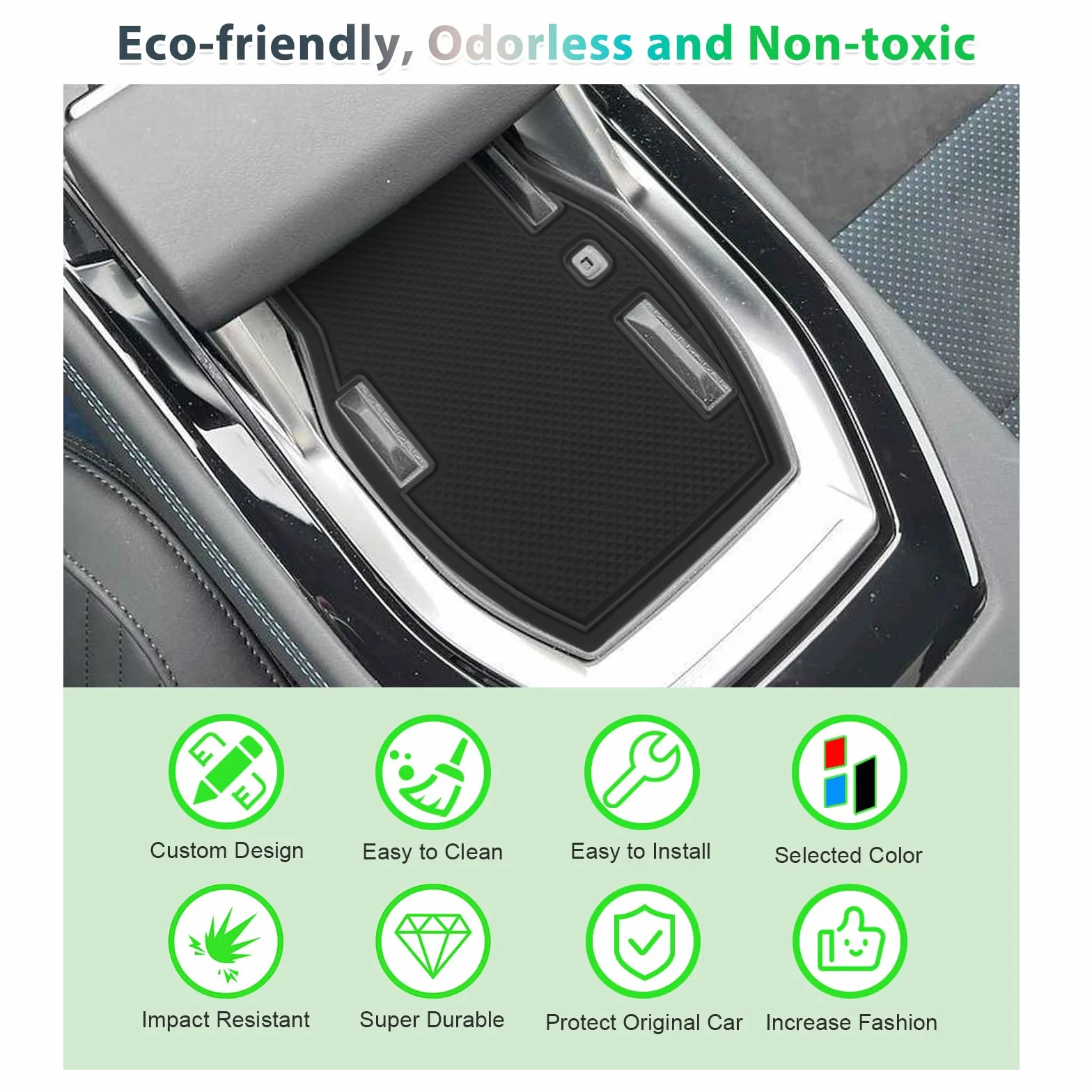 GAFAT Kompatybilne z Renault Austral/Espace 6 VI 2025 2026-2023 Maty Gumowe, Austral Akcesoria Esprit Alpine E-Tech Hybrid Maty Gumowe do Konsoli Środkowej, do Szwów Drzwi (Czarne)
