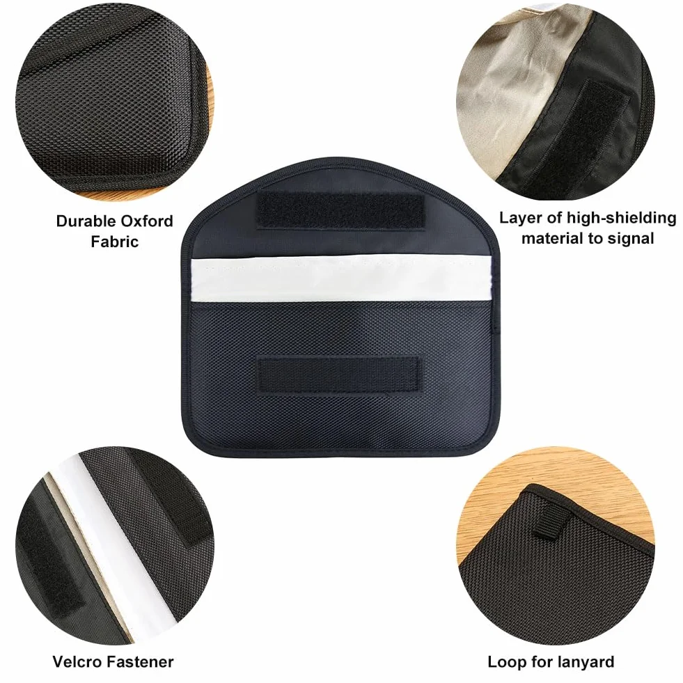 Etui blokujące sygnał Faraday Pouch, etui blokujące sygnał RFID, etui ochronne na kluczyk samochodowy, 10 cm x 19 cm