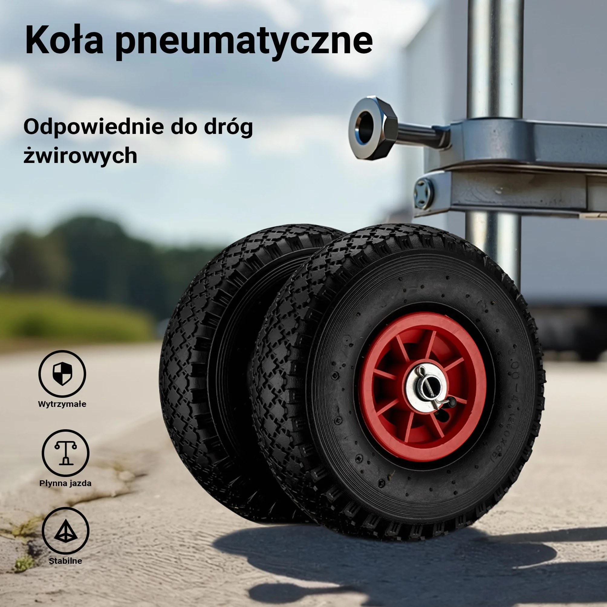 Wiltec Podwójne koło podporowe 260x85 mm 200 kg do przyczep