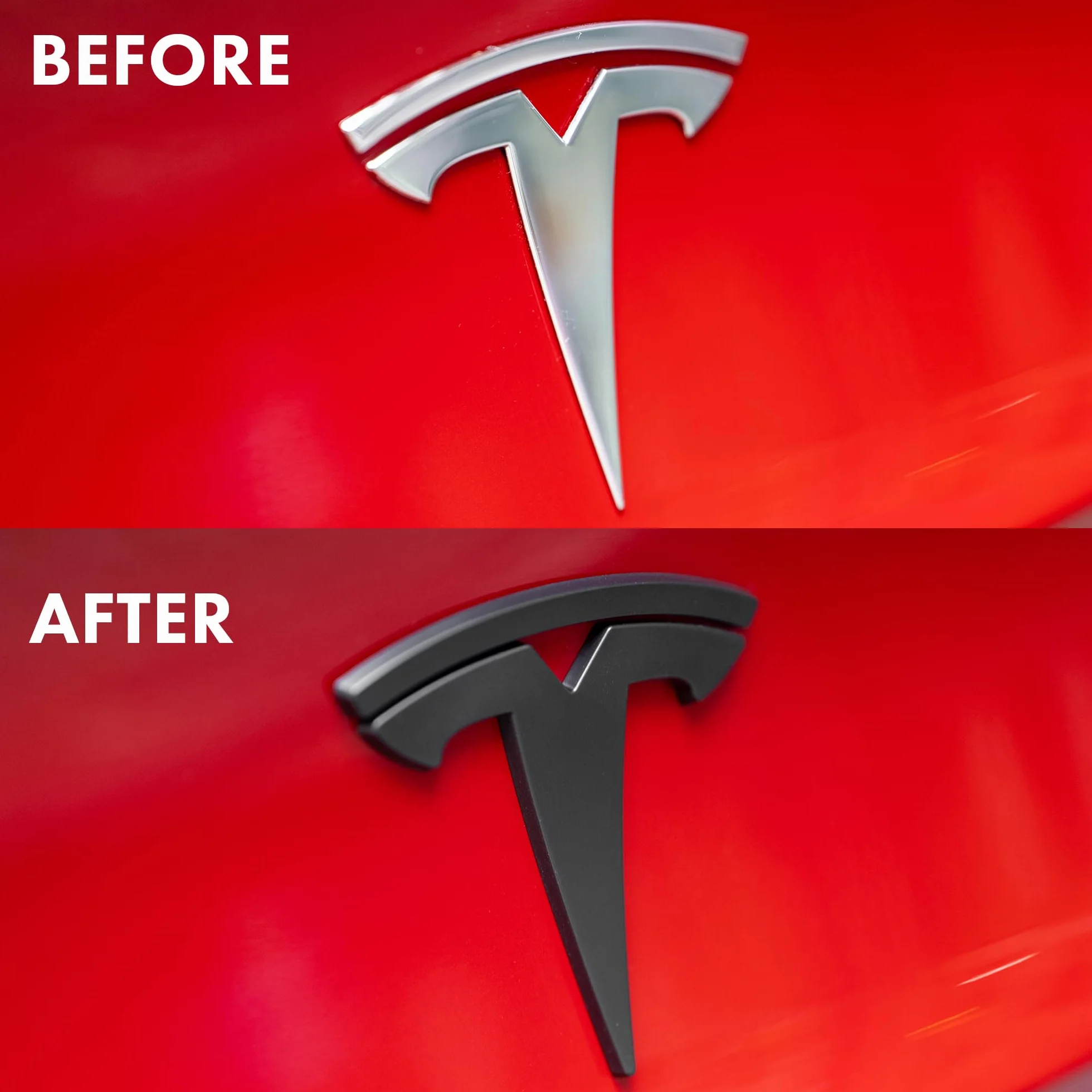 Emblemat z logo Tesla Model Y, czarny matowy, zestaw 3 sztuk