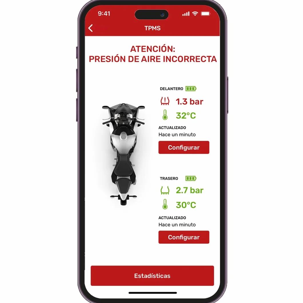 RDKS czujniki – precyzyjny system kontroli temperatury i ciśnienia w oponach motocyklowych, 2 x TPMS czujnik ciśnienia w oponach 3,5", Bluetooth 5.0, nawigacja, śledzenie, planowanie trasy,