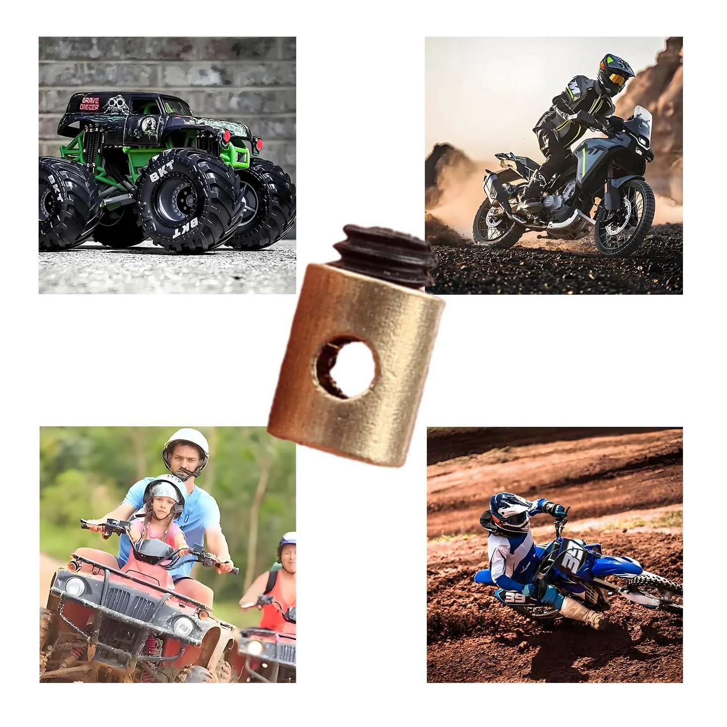 10 sztuk przewodów gazu motocyklowego, uniwersalny zacisk do linki gazu z mosiądzu (5 x 6 mm), do akceleratorów skuterów i motocykli, kompatybilny z różnymi pojazdami i narzędziami ogrodniczymi