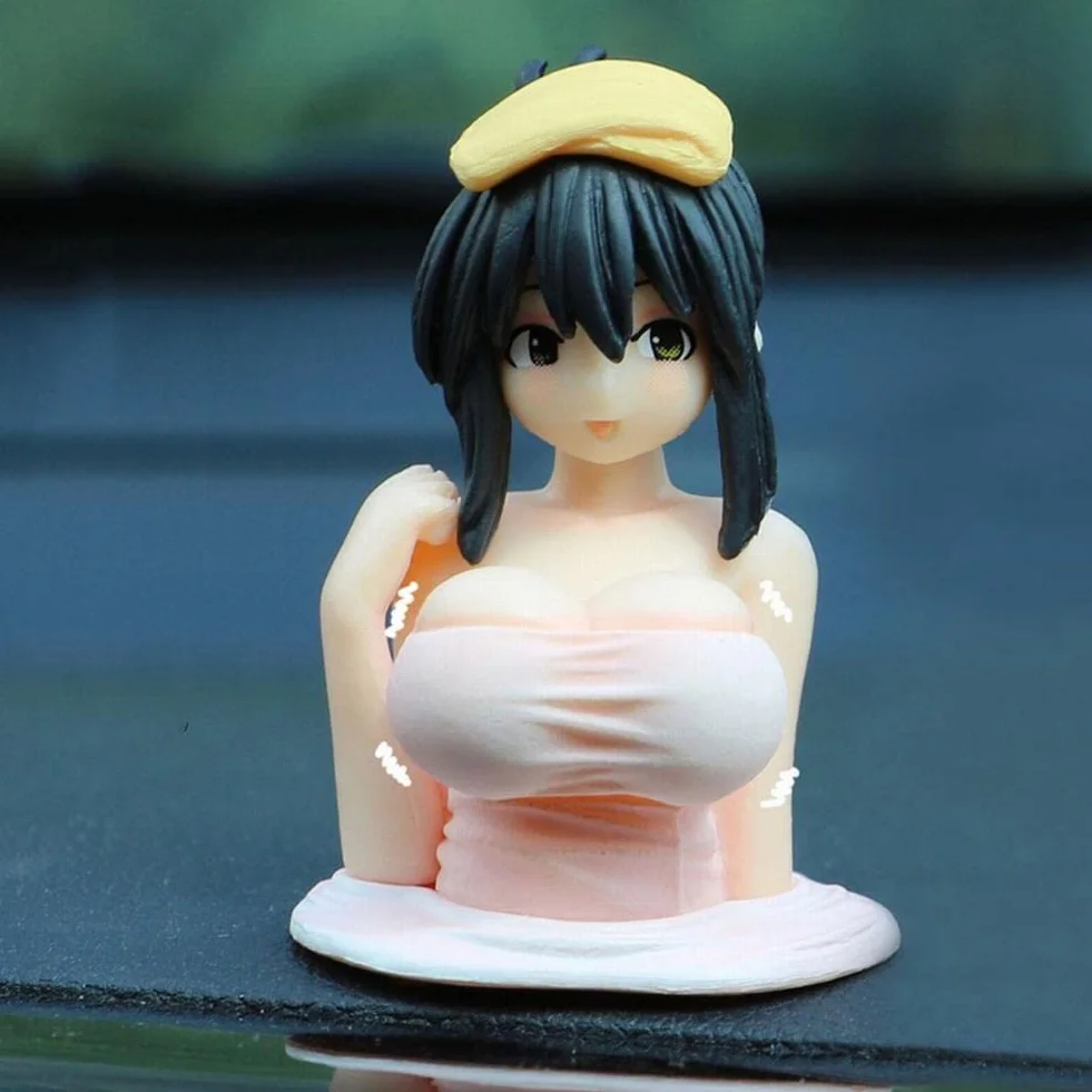 Sexy Anime Chest Shaking Car Dashboard Ornament Figurine