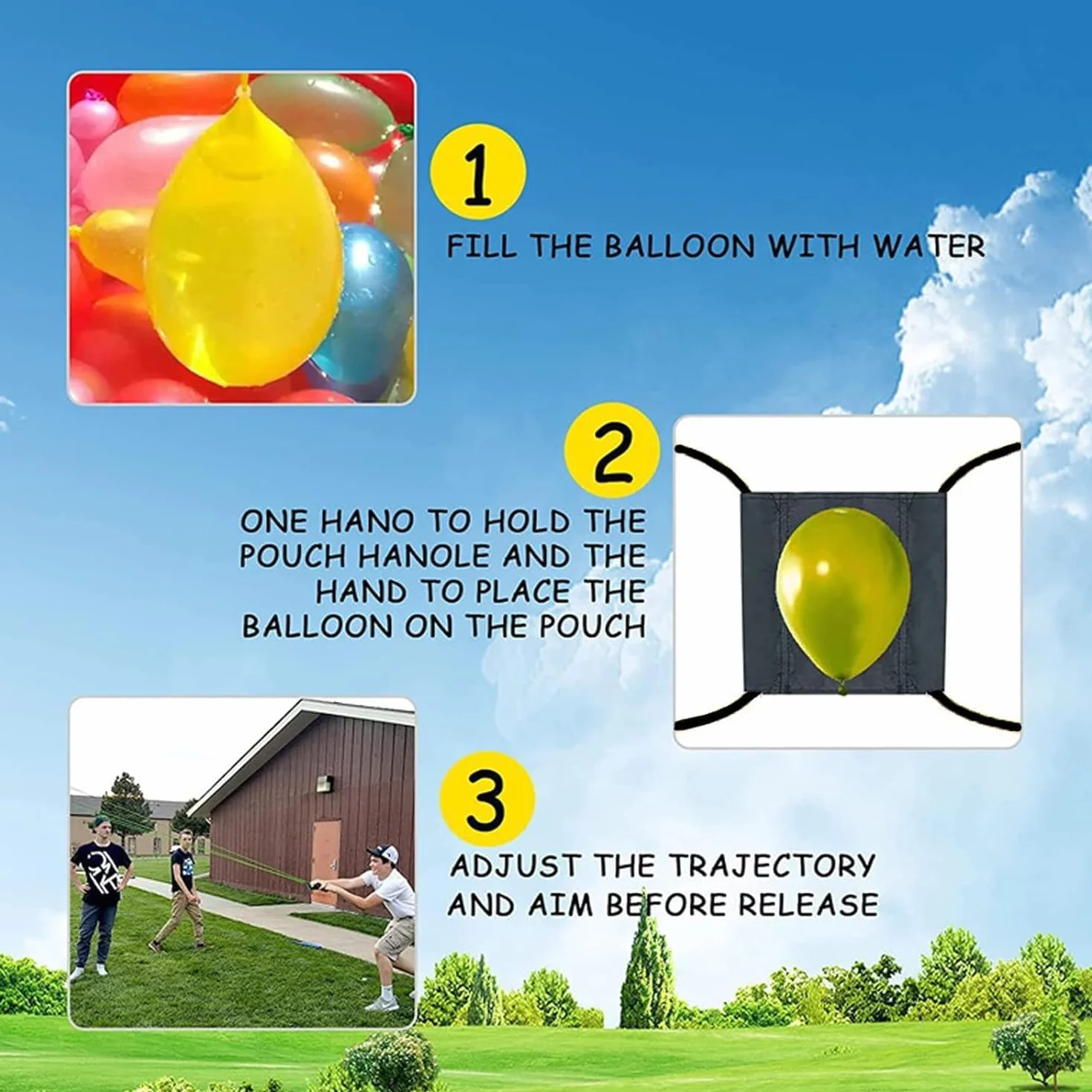 Wyrzutnia balonów wodnych, katapulta na bomby wodne, balon wodny Launcher, proca z balonem wodnym, balon wodny, balon wodny, wyrzutnia balonów