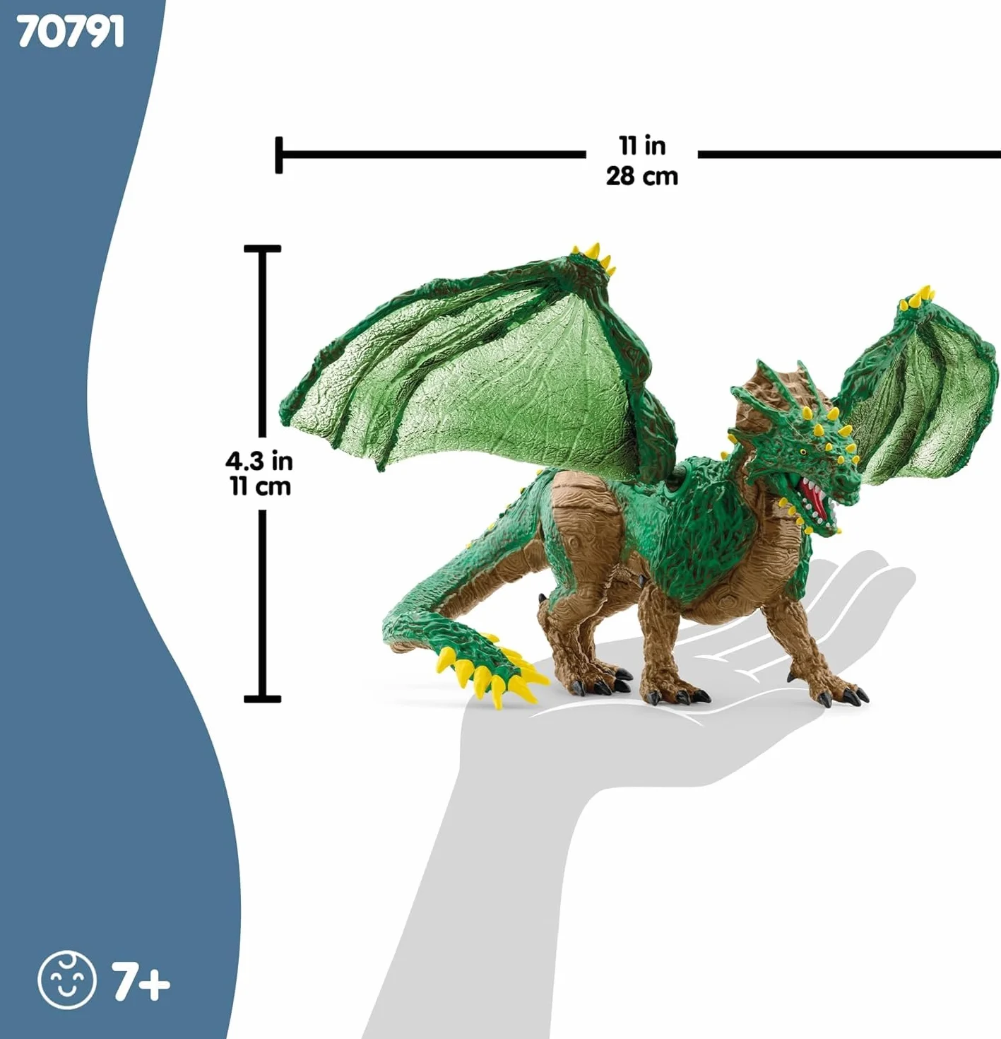 schleich ELDRADOR CREATURES | Smok dżungli 70791 | Szczegółowa figurka potwora z ruchomymi skrzydłami | świetny prezent dla dzieci od 7 lat | 28 x 17 x 11 cm
