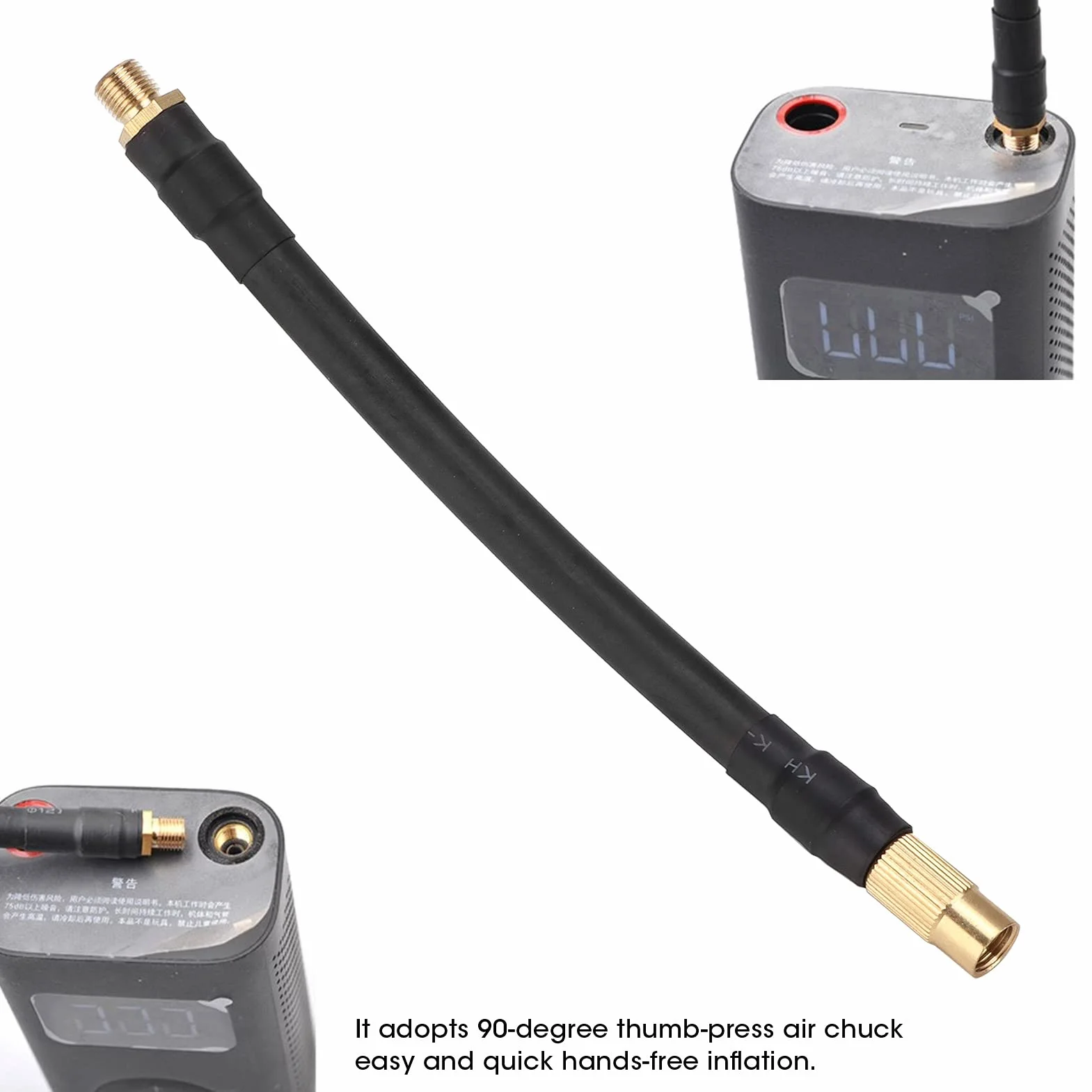 Wąż Gumowy do Pompowania Opon, Akozon 6,3 Cala Wąż Przedłużający do Pompowania Opon Rurka Pompy Powietrza Zamiennik dla Motocykla Motocyklowego Xiaomi Electric Inflator
