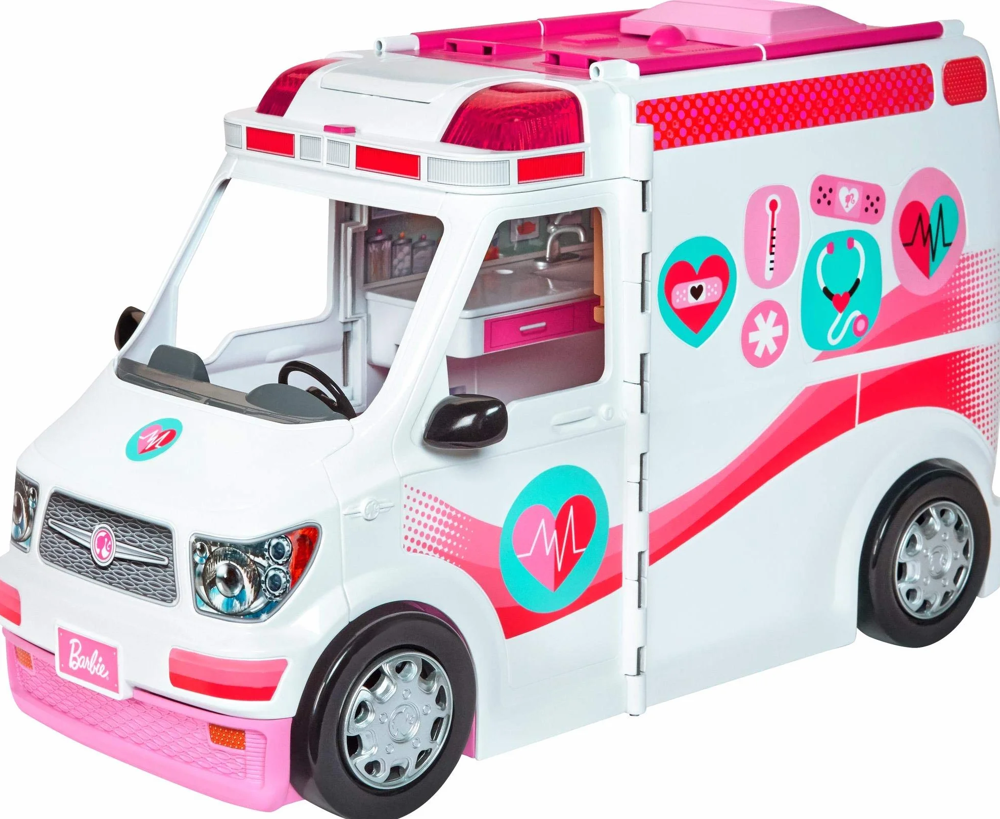 Barbie, Zestaw Do Zabawy Karetka – Mobilna Klinika O Szerokości Ponad 60 Cm, Ze Światłami I Dźwiękami FRM19